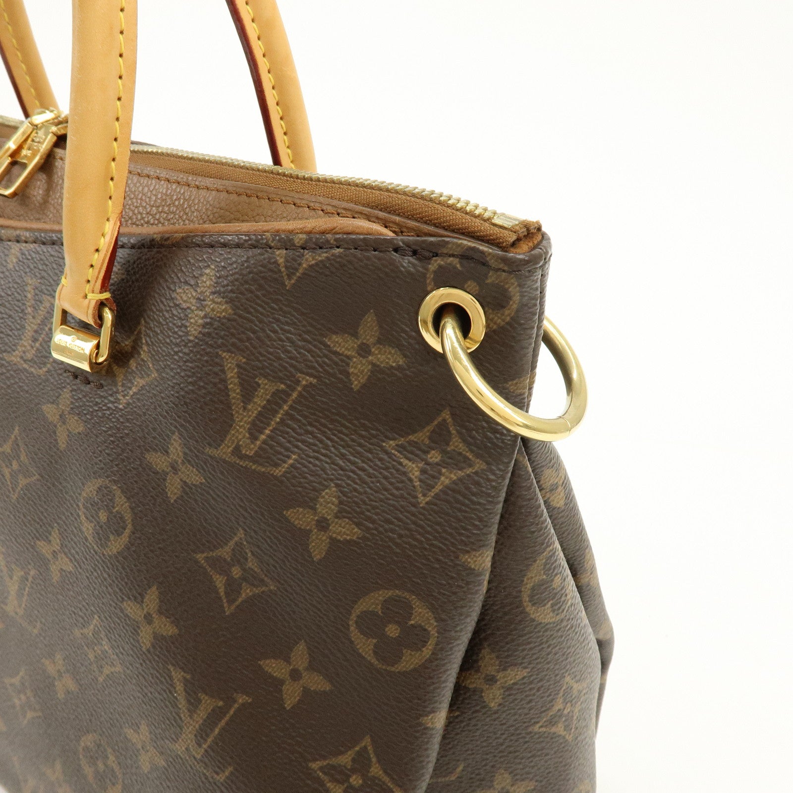 Louis Vuitton Monogram Pallas Hand Bag Shoulder Bag Avana M40907