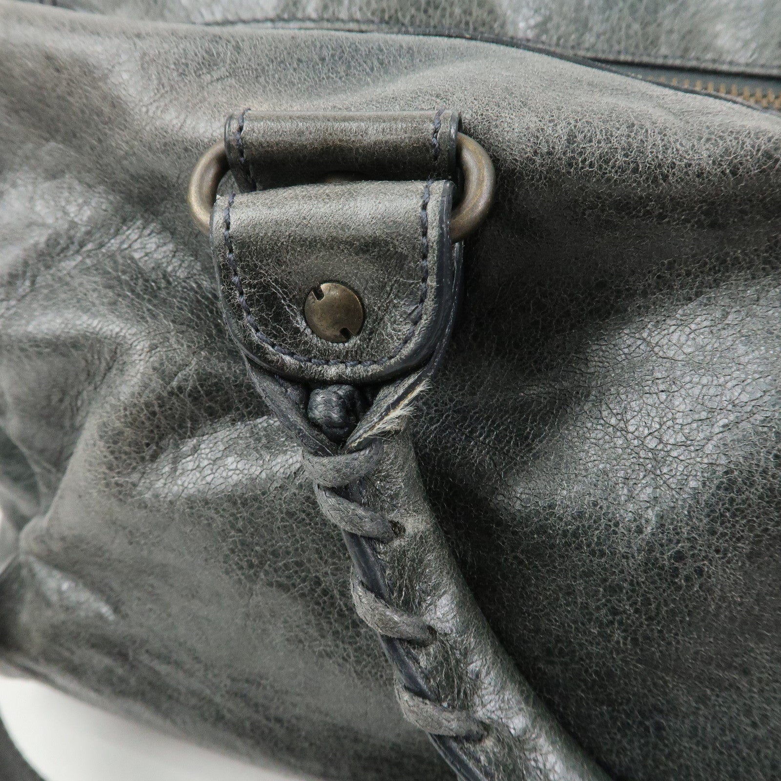 BALENCIAGA The Twiggy Leather 2Way Bag Shoulder Bag Gray 128523