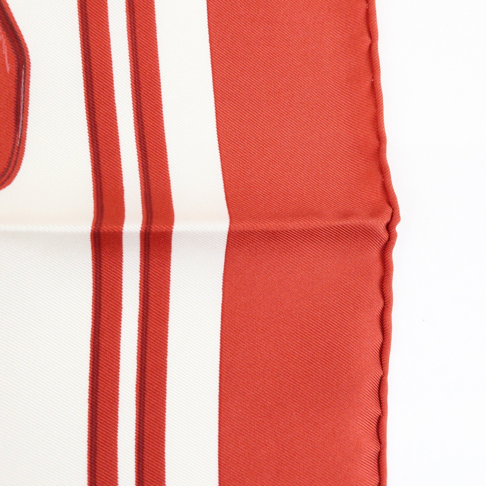 HERMES Carre 42 Silk 100% Scarf BRIDES de GALA Red White