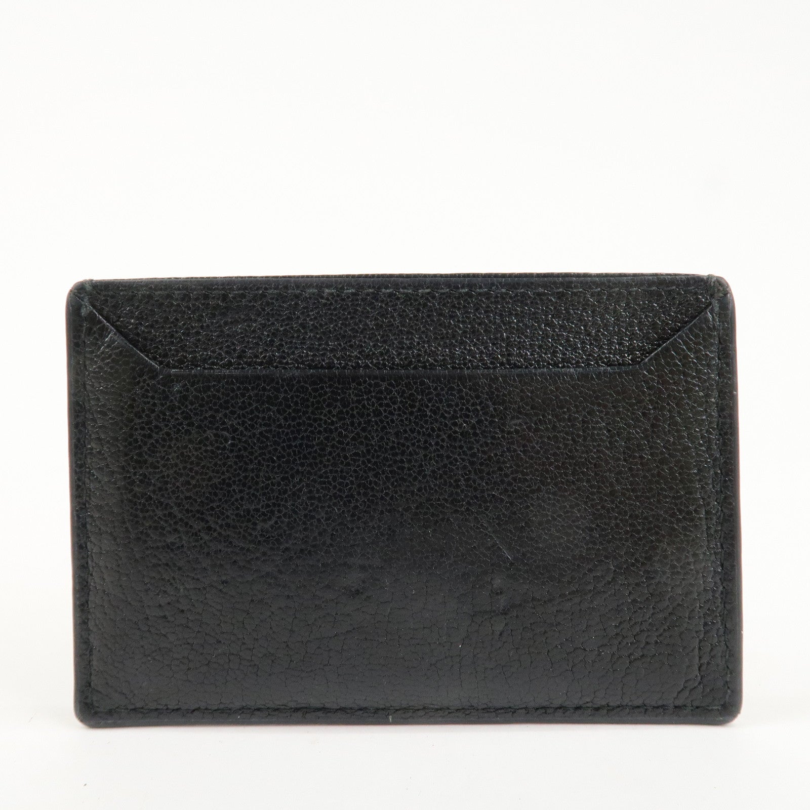 MIU MIU Leather Ribbon Card Case Black Gold Hardware 5MC208 Used
