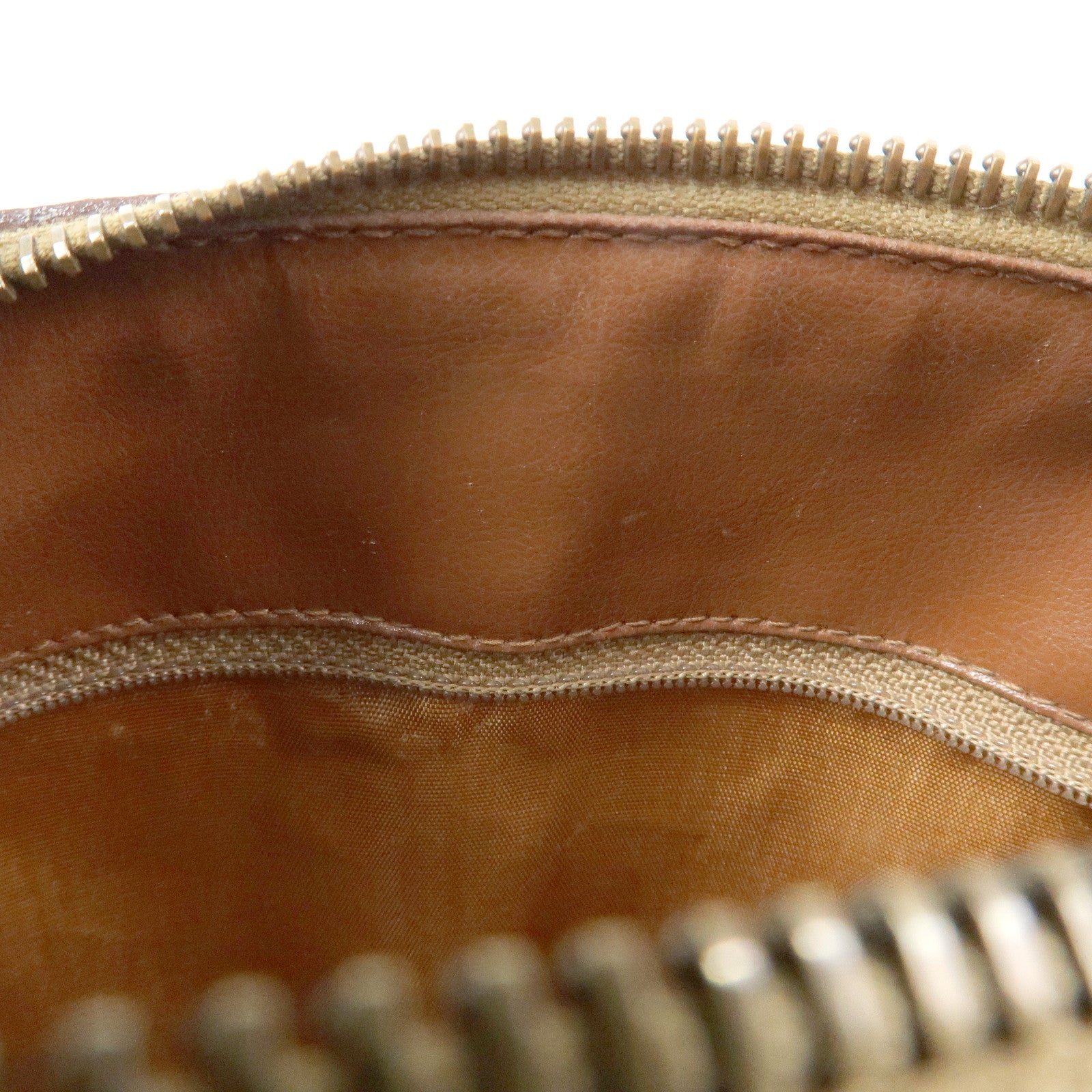 CELINE Triomphe Leather Boston Bag Hand Bag Brown