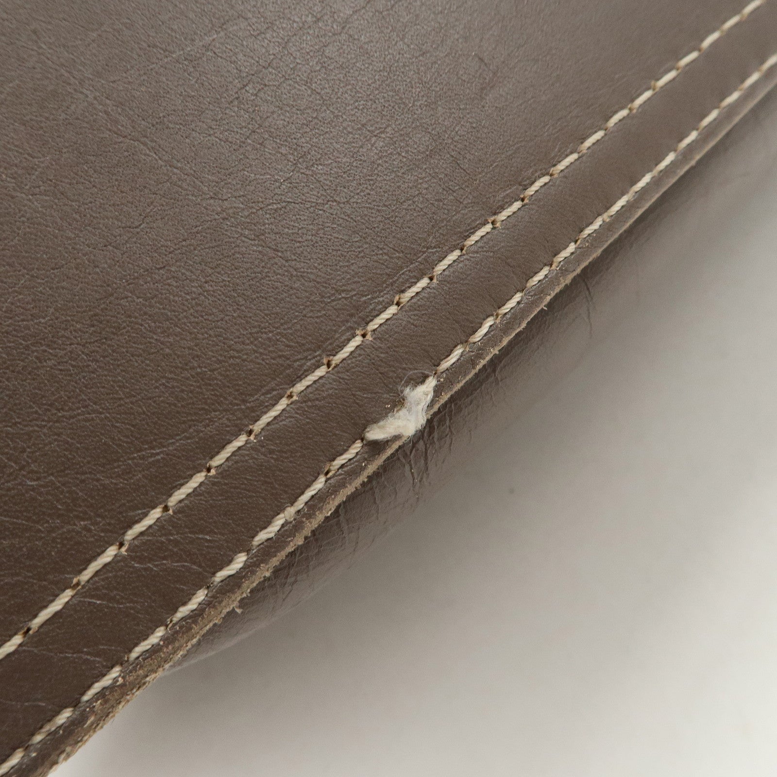 LOEWE Anagram Leather Shopper Tote Bag Shoulder Bag Brown Used