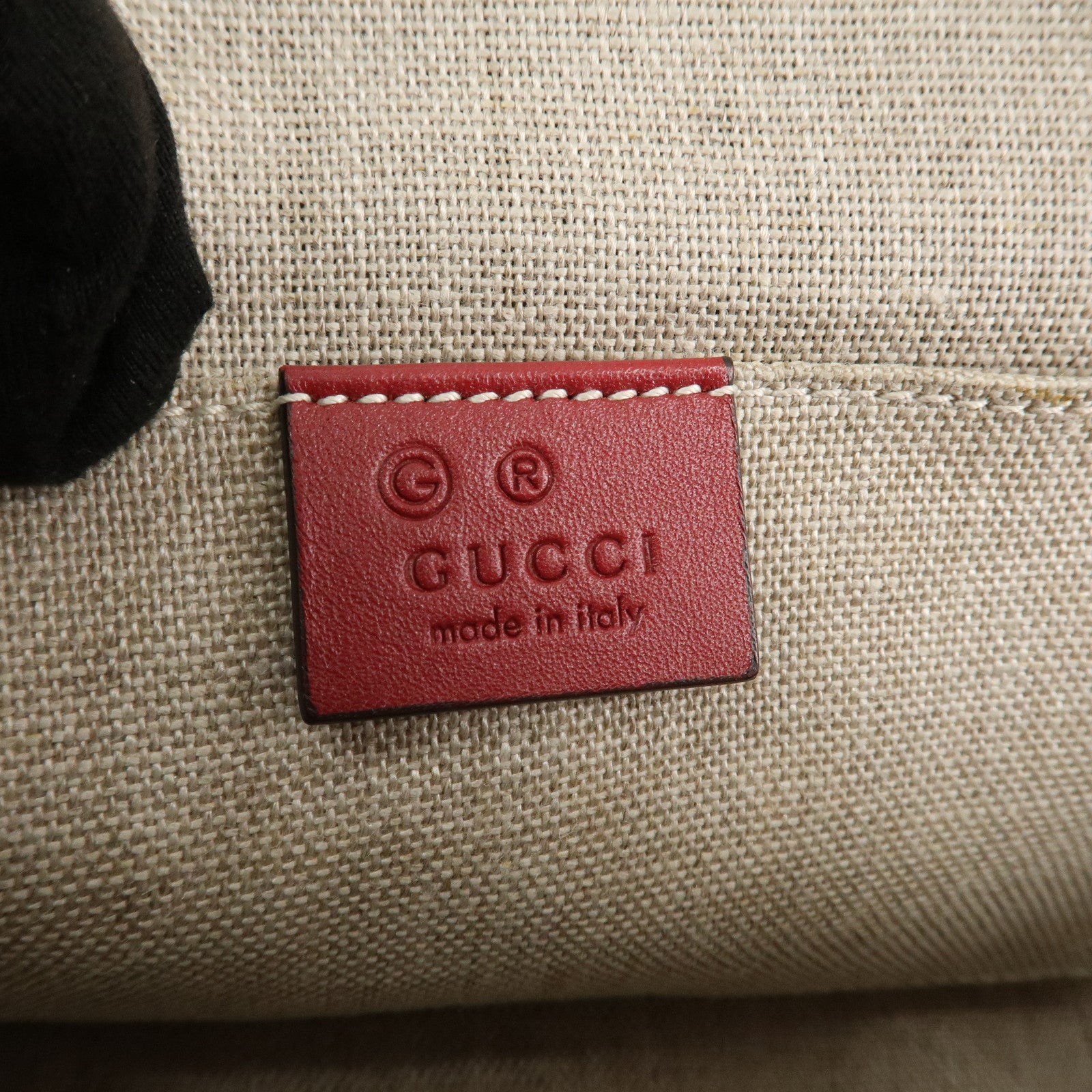 GUCCI Micro Guccissima 2Way Hand Shoulder Bag Castilian Red 449654 Used