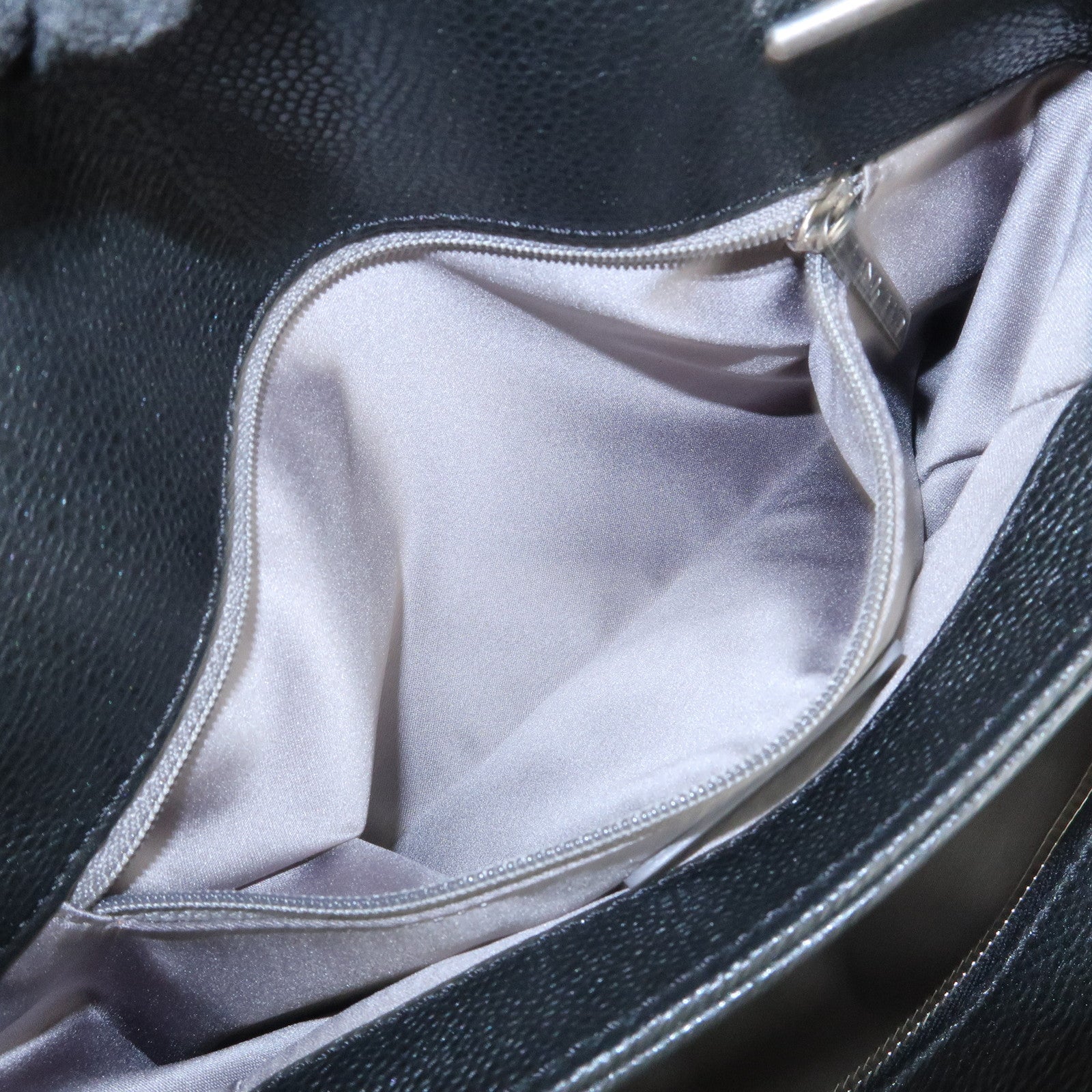 CHANEL COCO Mark Caviarskin Chain Shoulder Bag Black Silver