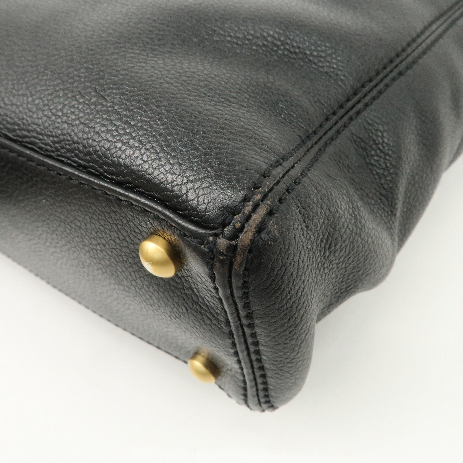 CHANEL COCO Mark Chain Tote Bag Shoulder Bag Black Gold Used