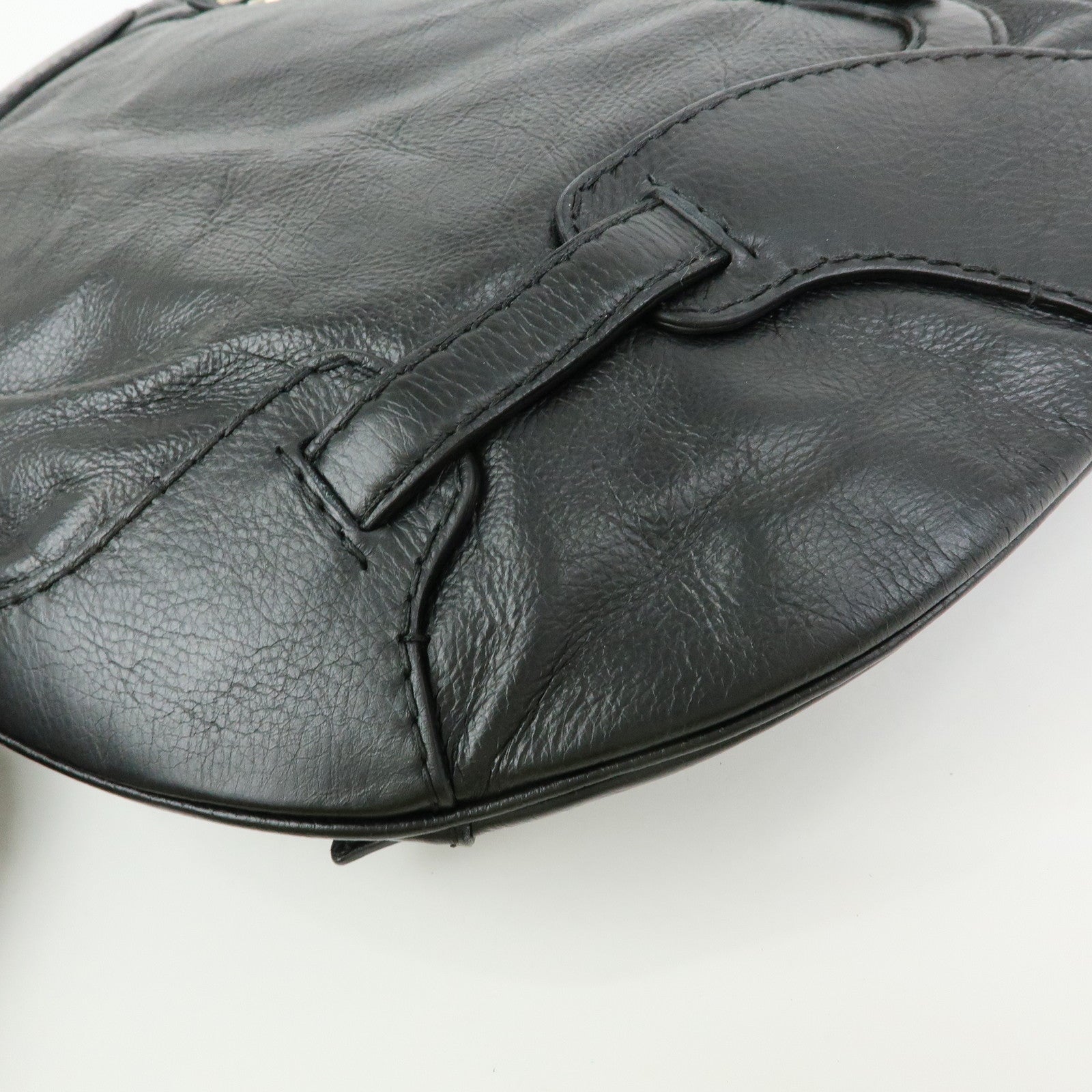 GUCCI Horsebit Leather 2Way Bag Hand Bag Shoulder Bag Black 189888