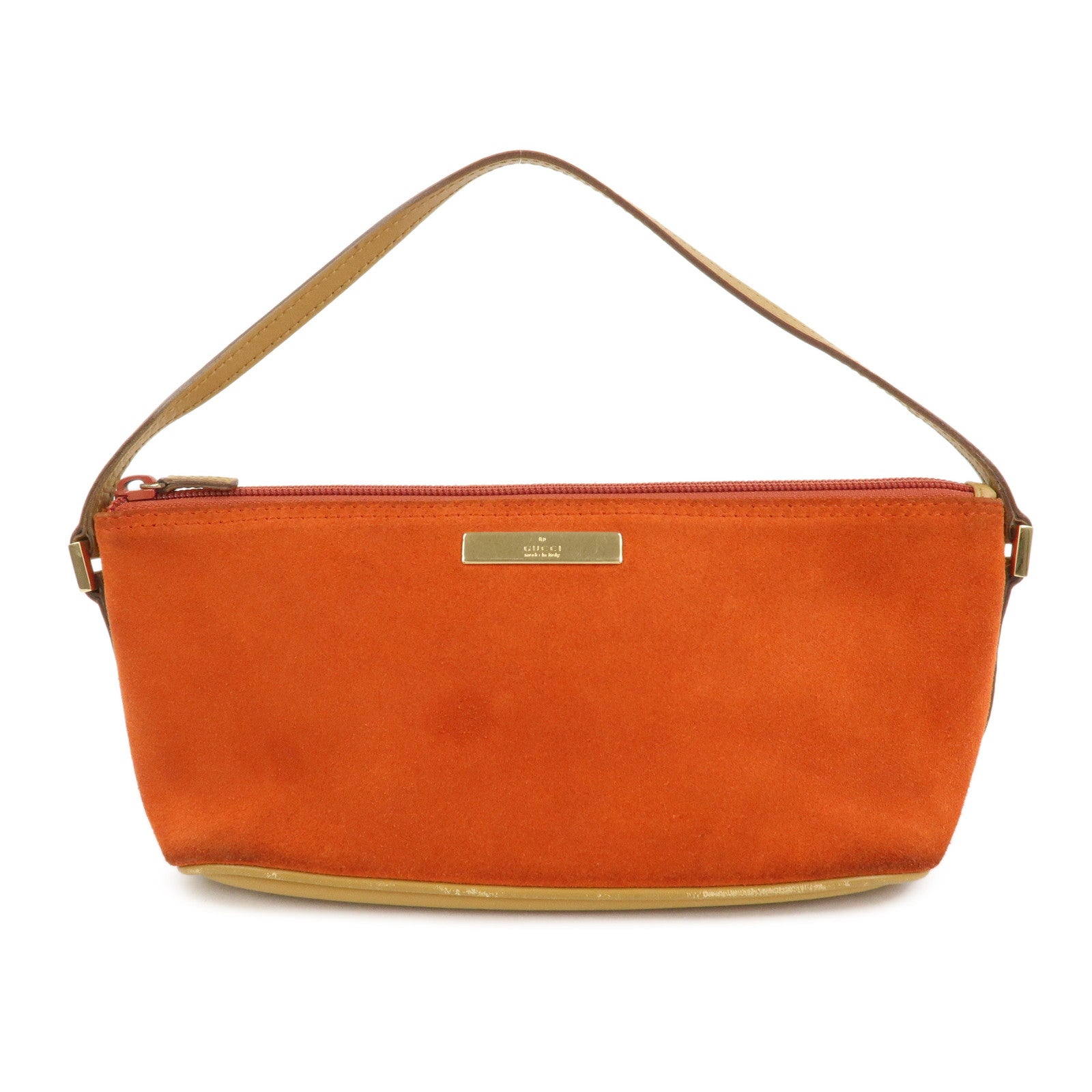 GUCCI Boat Bag Suede Leather Accessory Pouch Hand Bag 039.1103