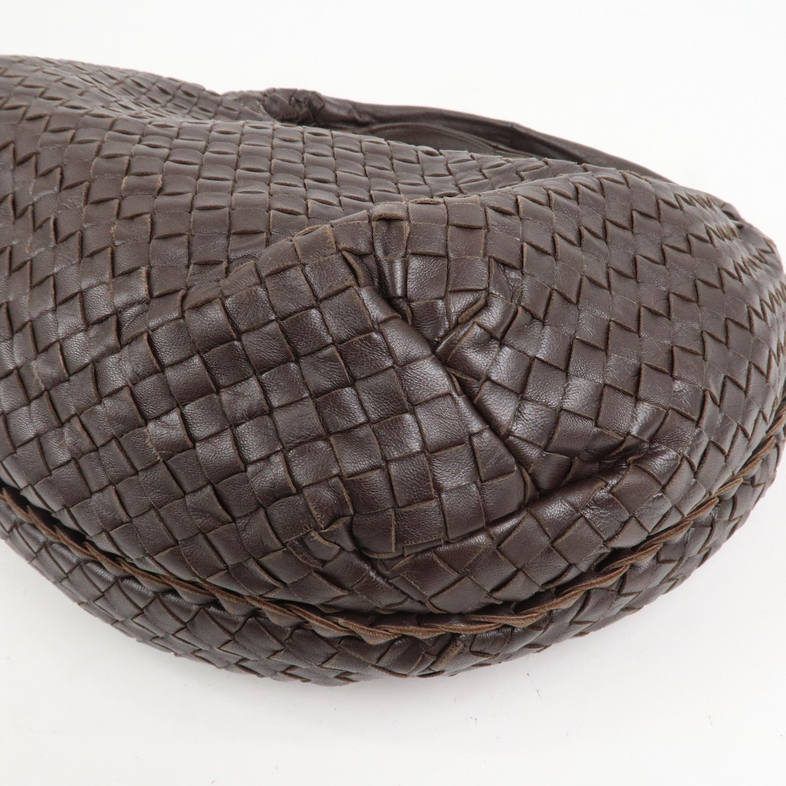 BOTTEGA VENETA Intrecciato Leather Hobo Shoulder Bag Brown 232499