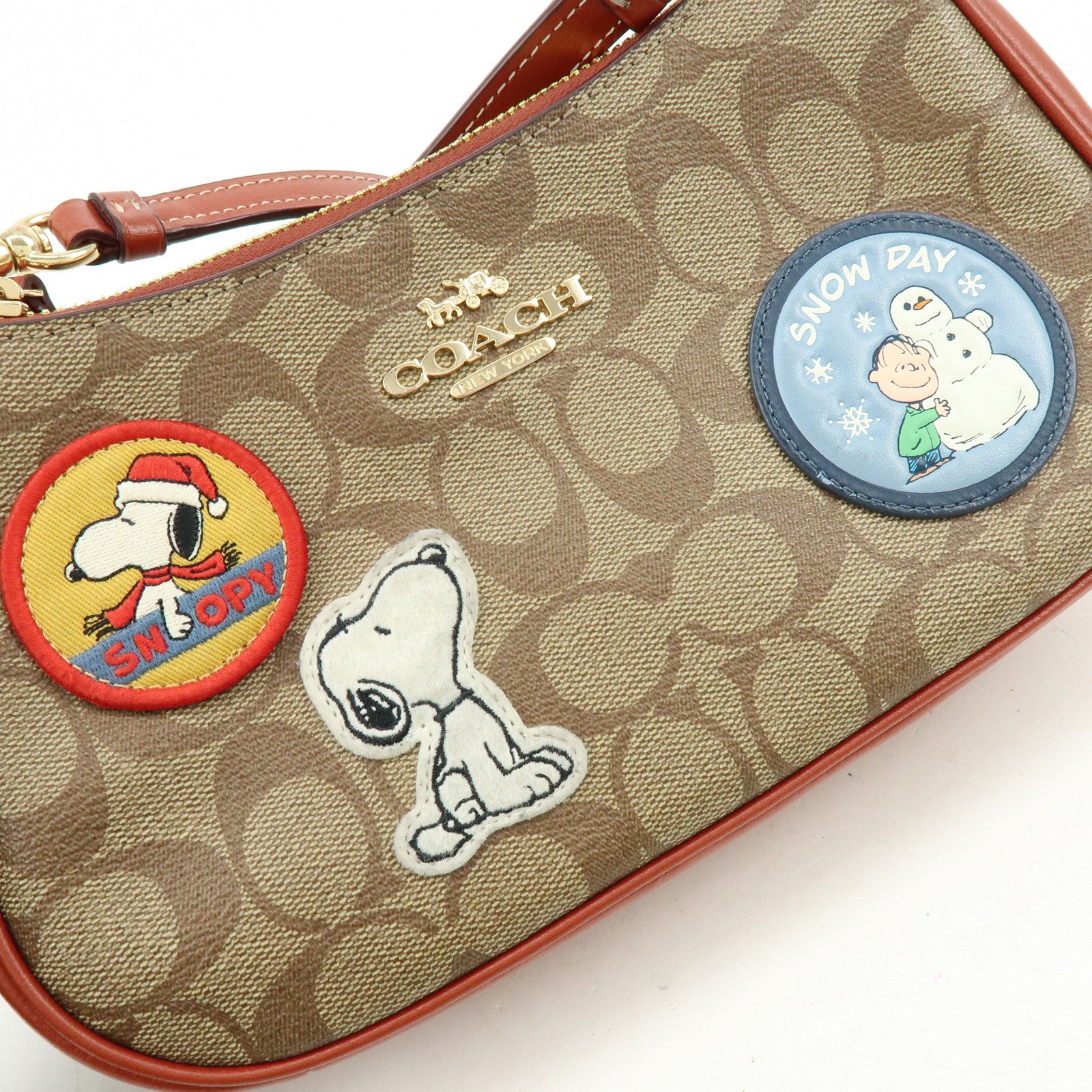 COACH PEANUTS Teri Signature PVC Leather Shoulder Crossbody Bag