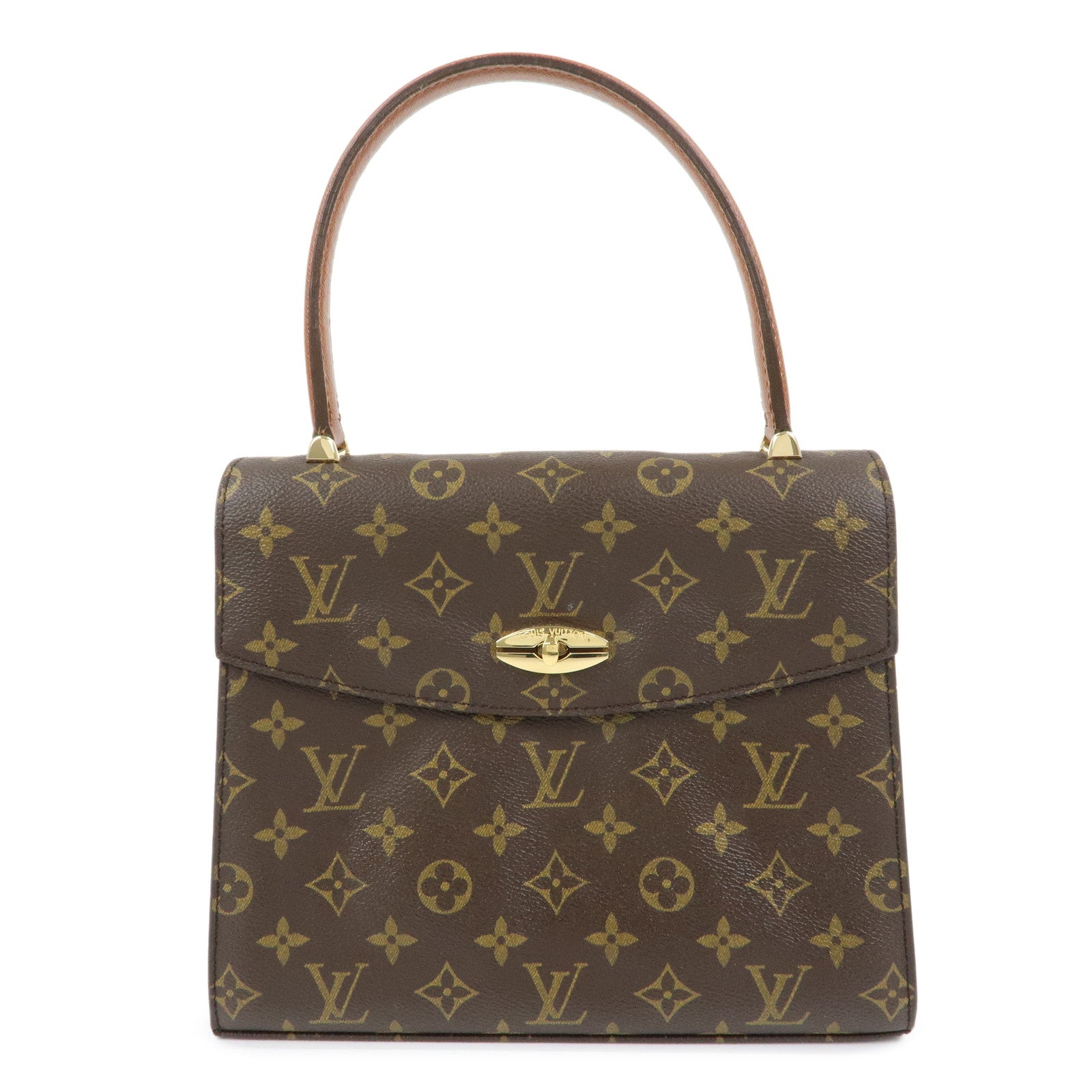 Louis Vuitton Monogram Malesherbes Canvas Hand Bag Brown M51379
