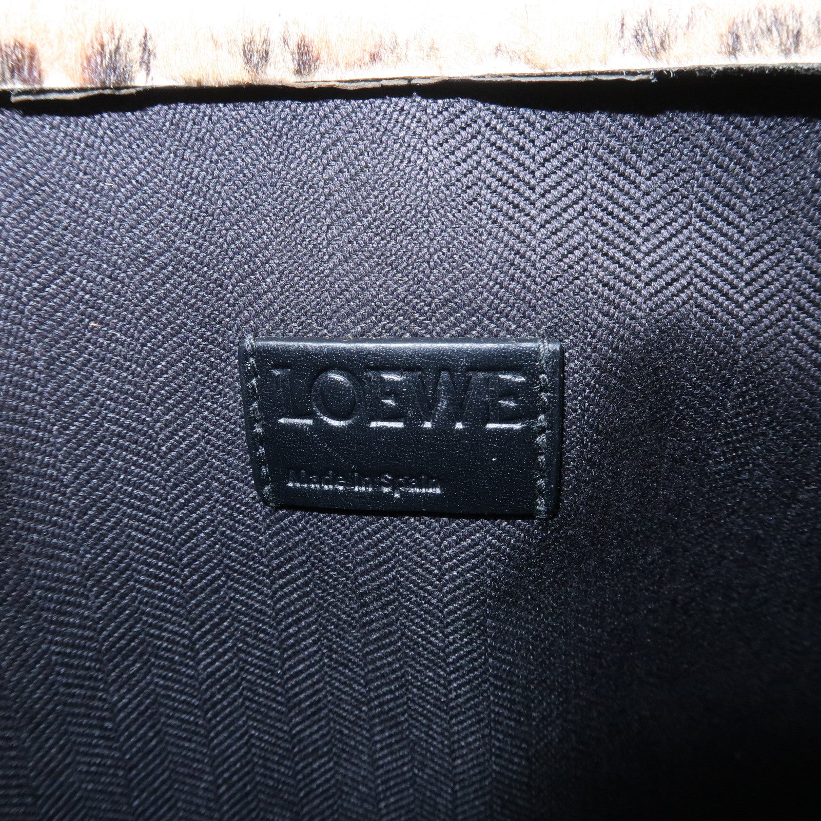 LOEWE Anagram Logo Unborn Calf Leather Clutch Bag Pouch Leopard