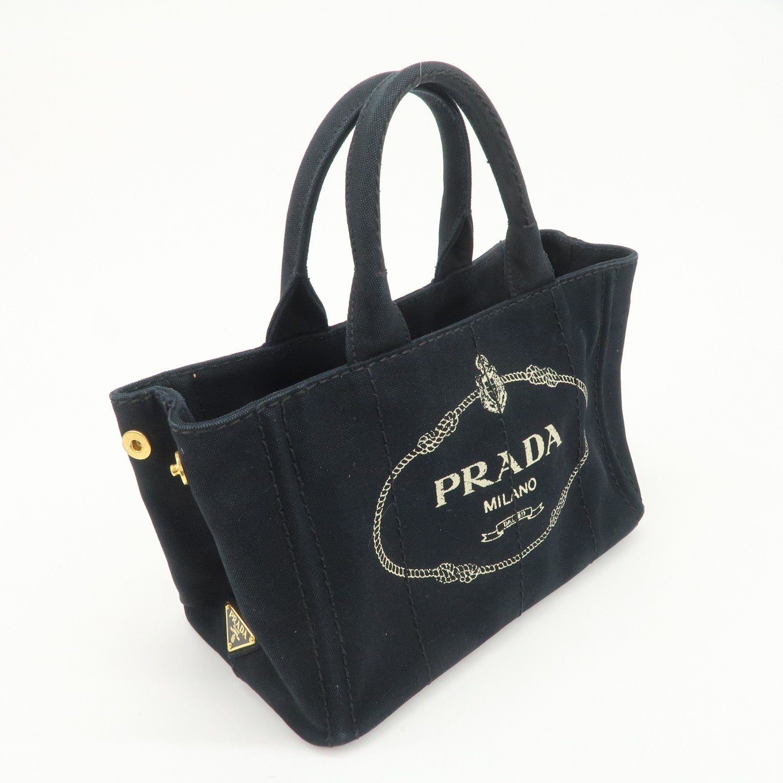 PRADA Logo Canapa Mini Canvas 2Way Bag Hand Bag Shoulder Bag 1BG439
