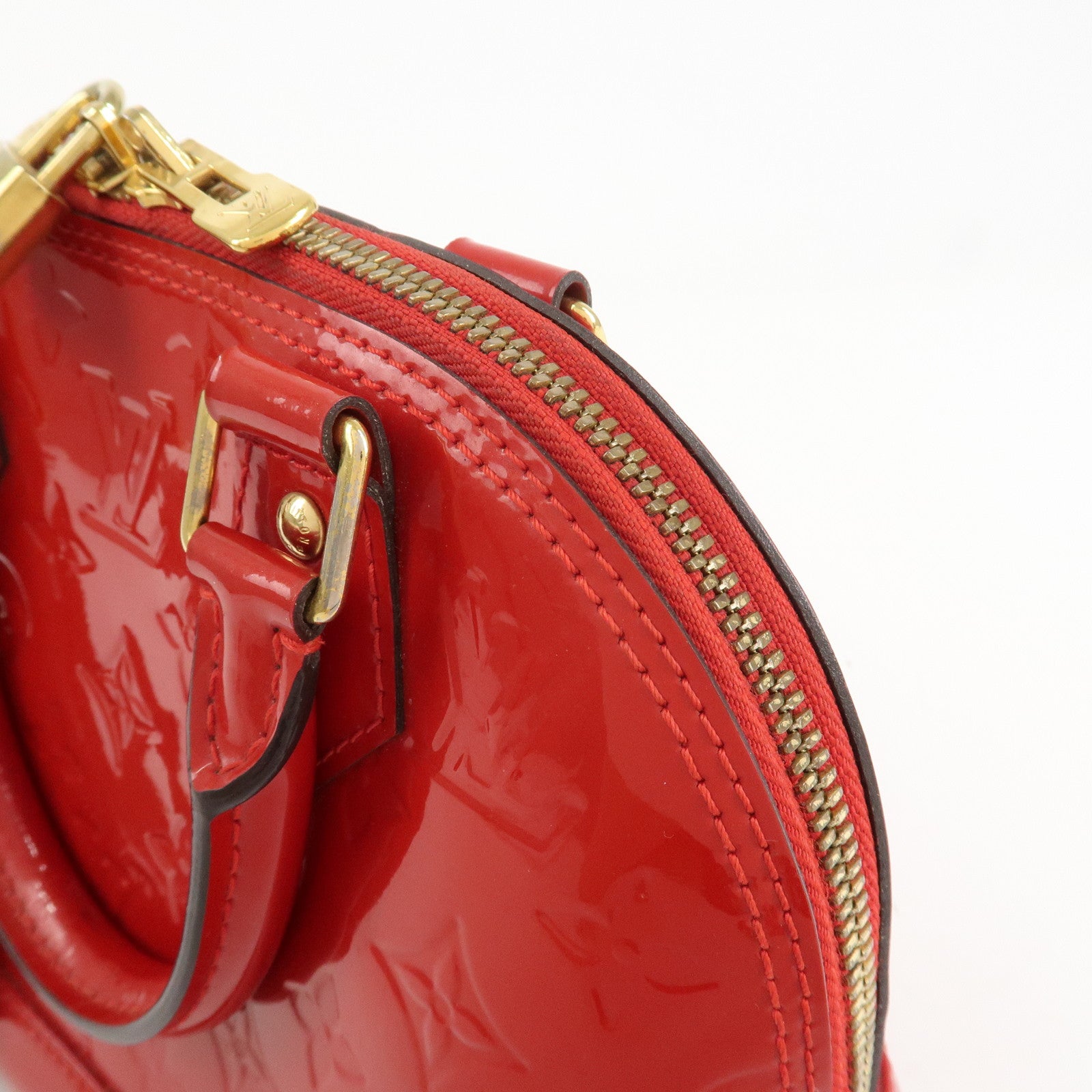 Louis Vuitton Monogram Vernis Alma BB 2Way Hand Bag Cerise M90174 Used