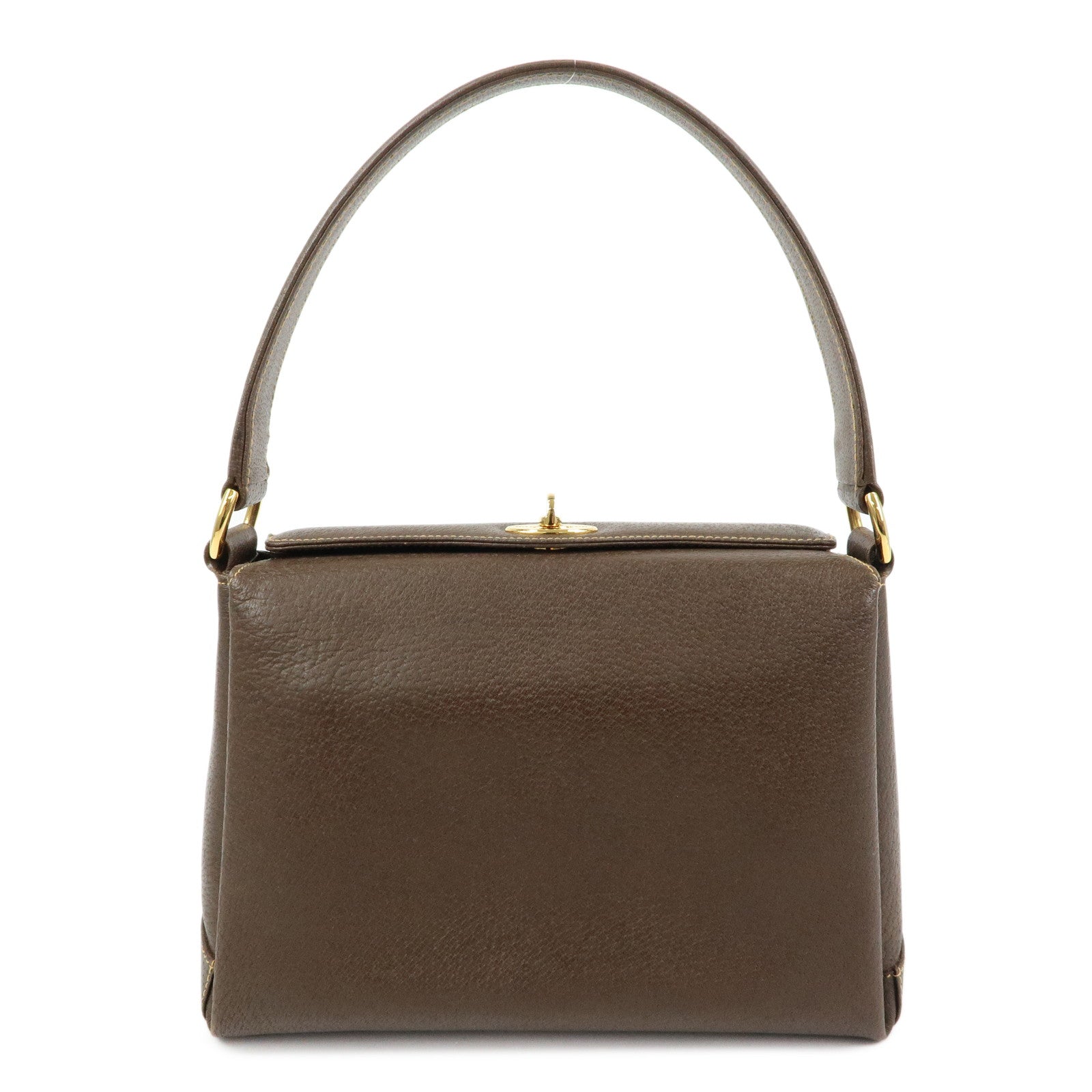 GUCCI Old Gucci Leather Hand Bag Brown 000・406・0025