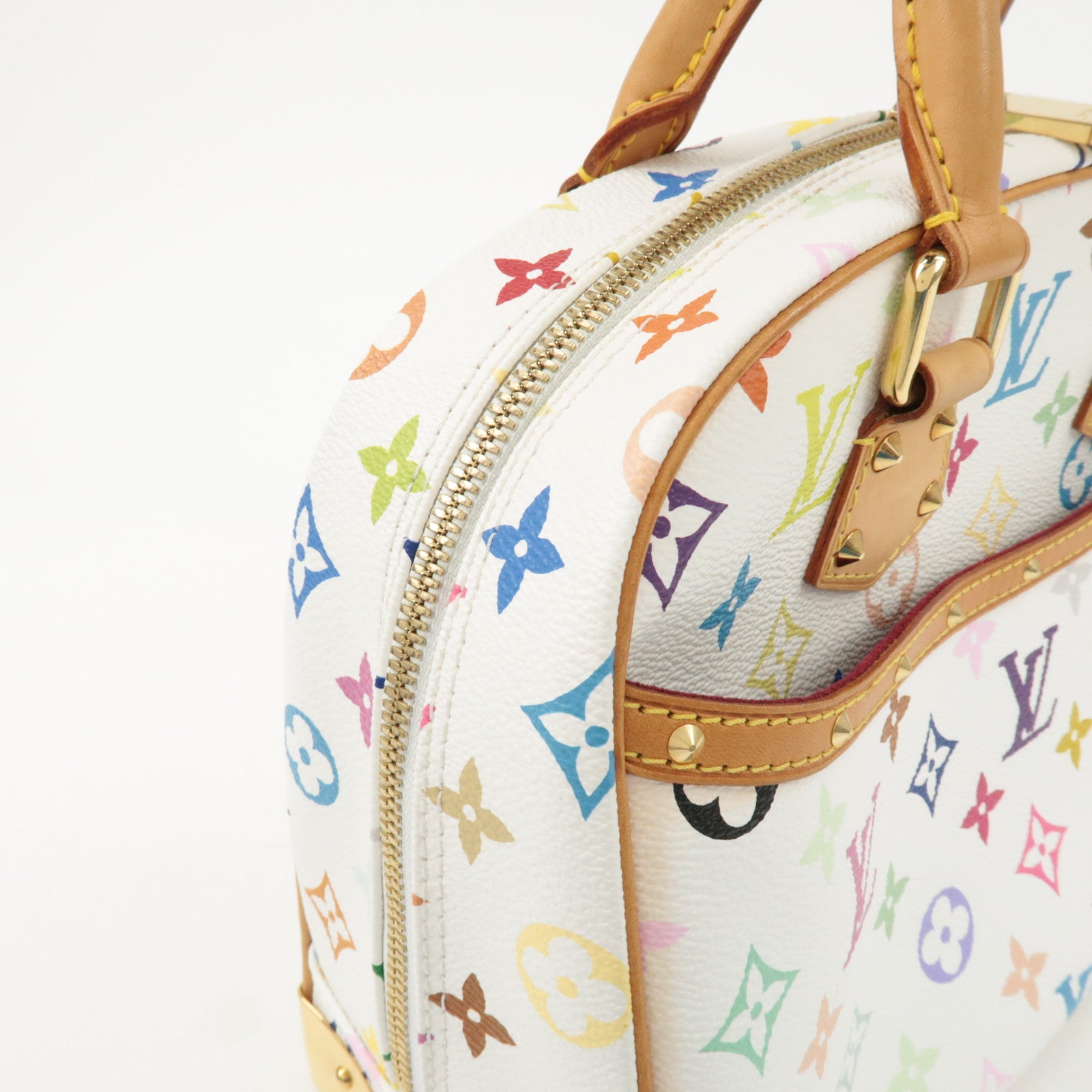 Louis Vuitton Monogram Multicolor Trouville Hand Bag Blanc M92663 Used