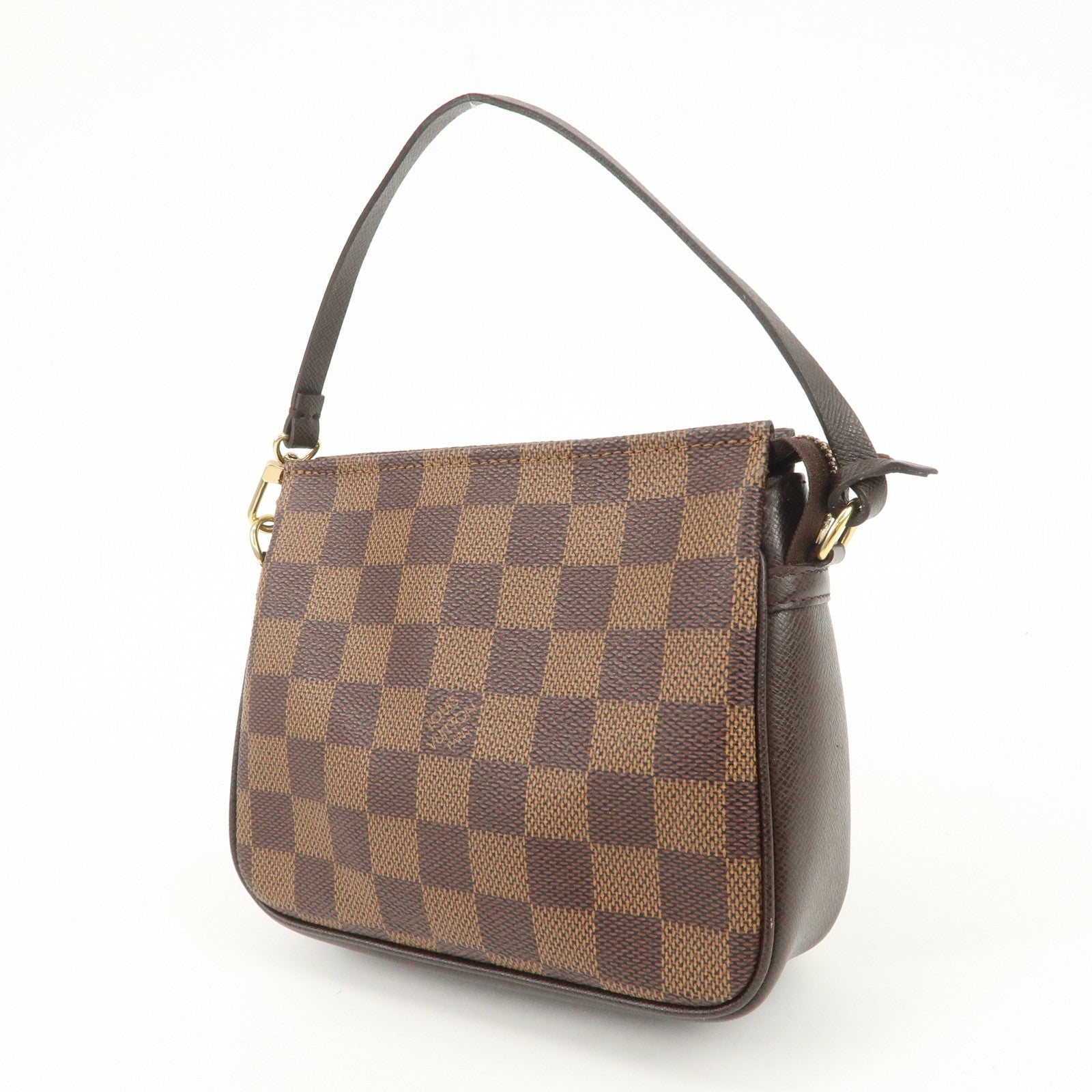 Louis Vuitton Damier Trousse Makeup Accessory Pouch Brown N51982 Used