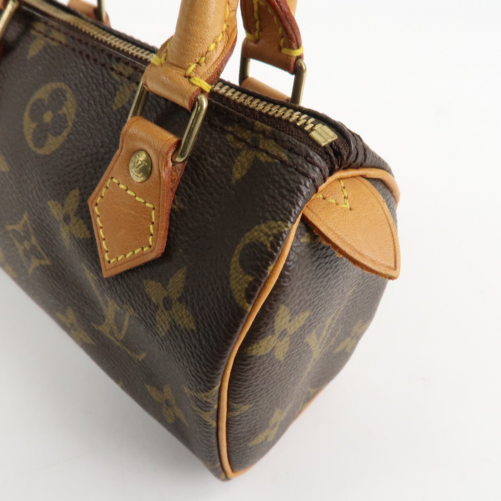 Louis Vuitton Monogram Mini Speedy Hand Bag Brown M41534 Used