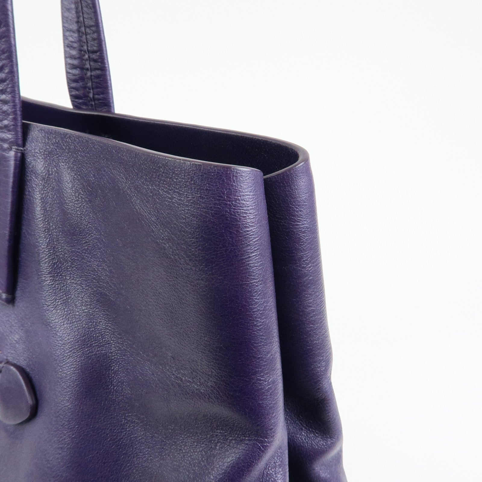 MIU MIU Soft Leather Shopping Tote Bag Shoulder Bag Purple RR1820