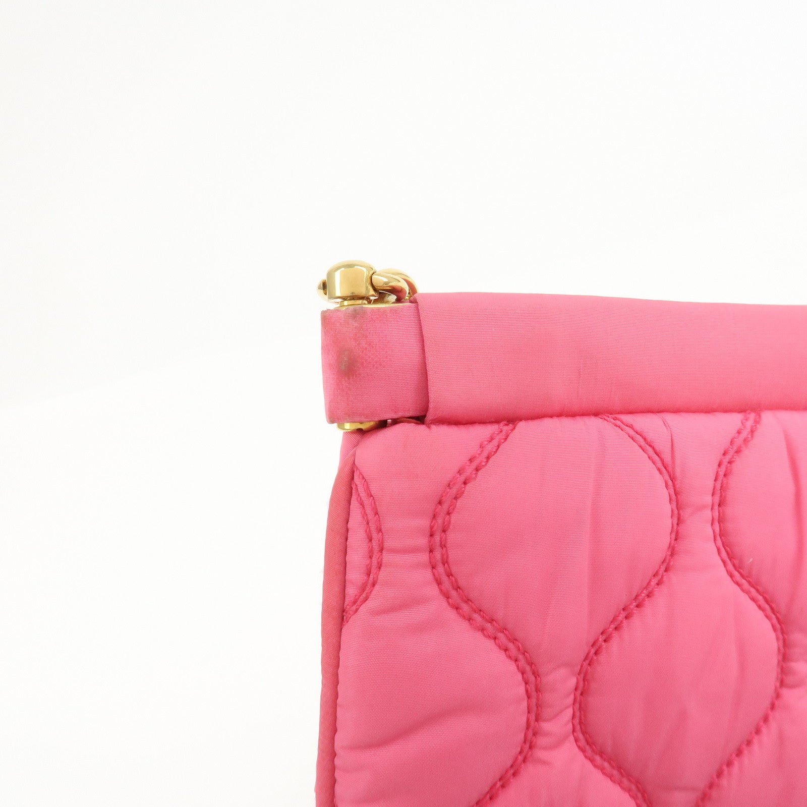 MIU MIU Nylon Clutch Bag Wristlet Bag Pink 5N1851