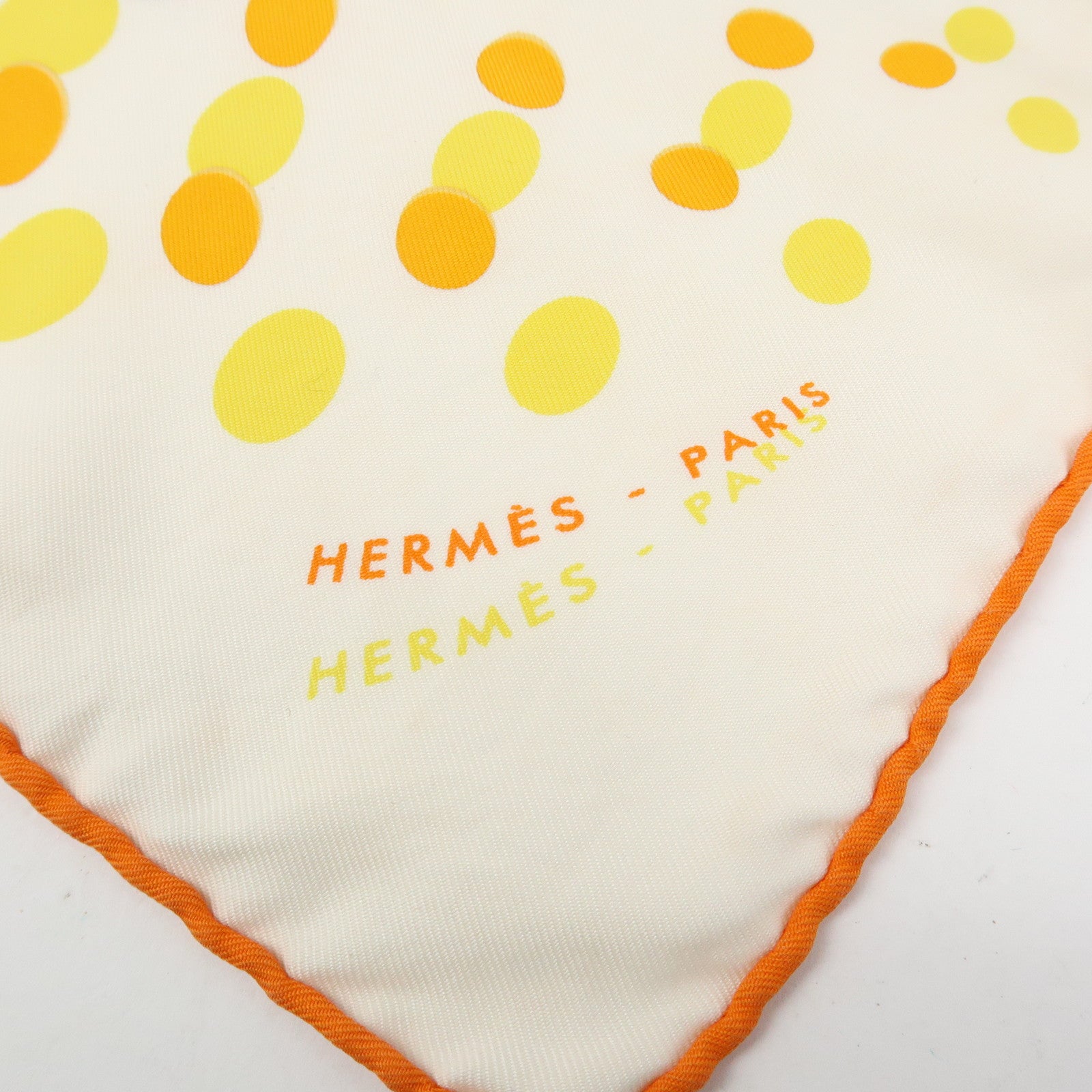 HERMES Carre 45 Silk 100% Scarf iHOLA FLAMENCA! Orange White
