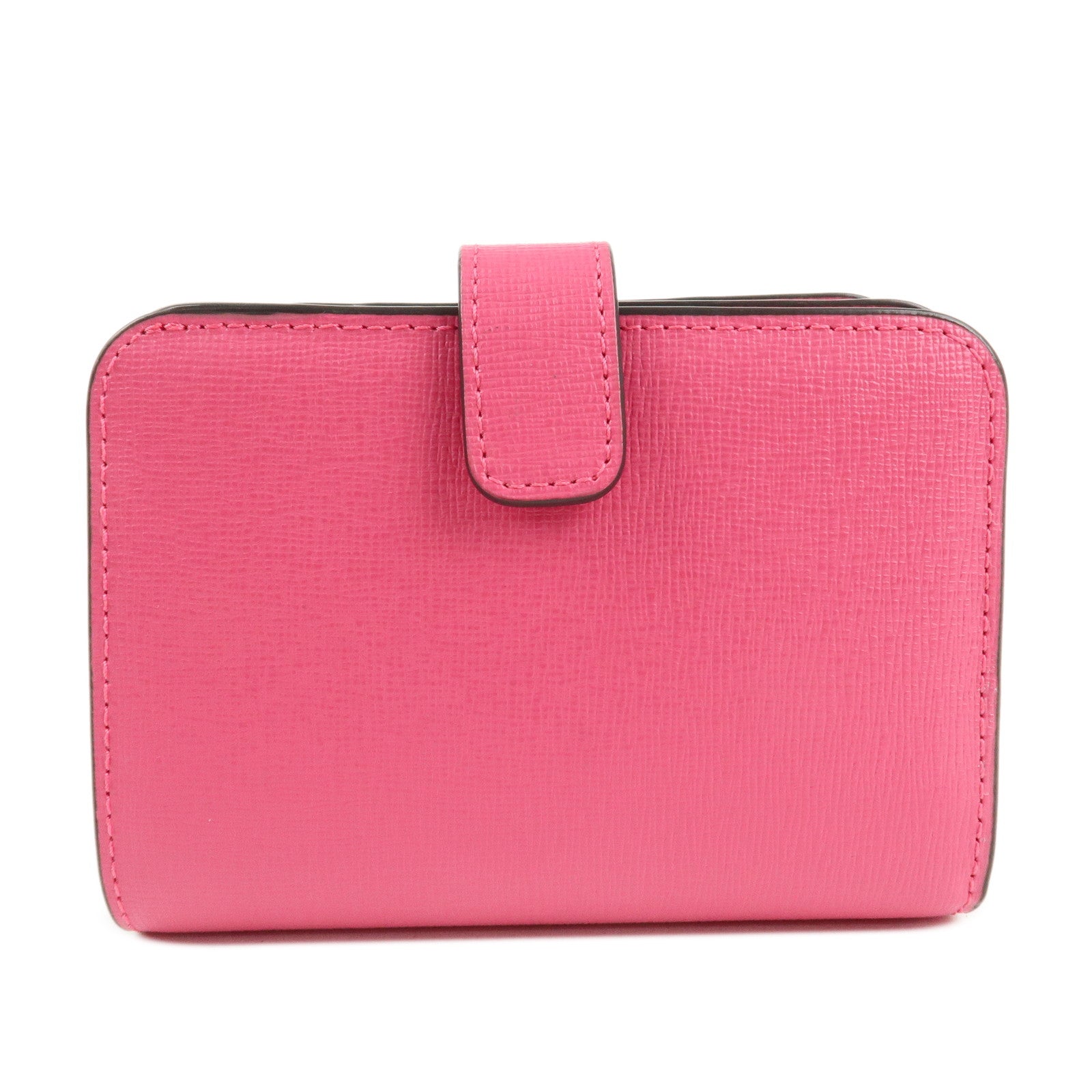 Furla Babilon Logo Leather Bi-fold Wallet Compact Wallet Pink Used