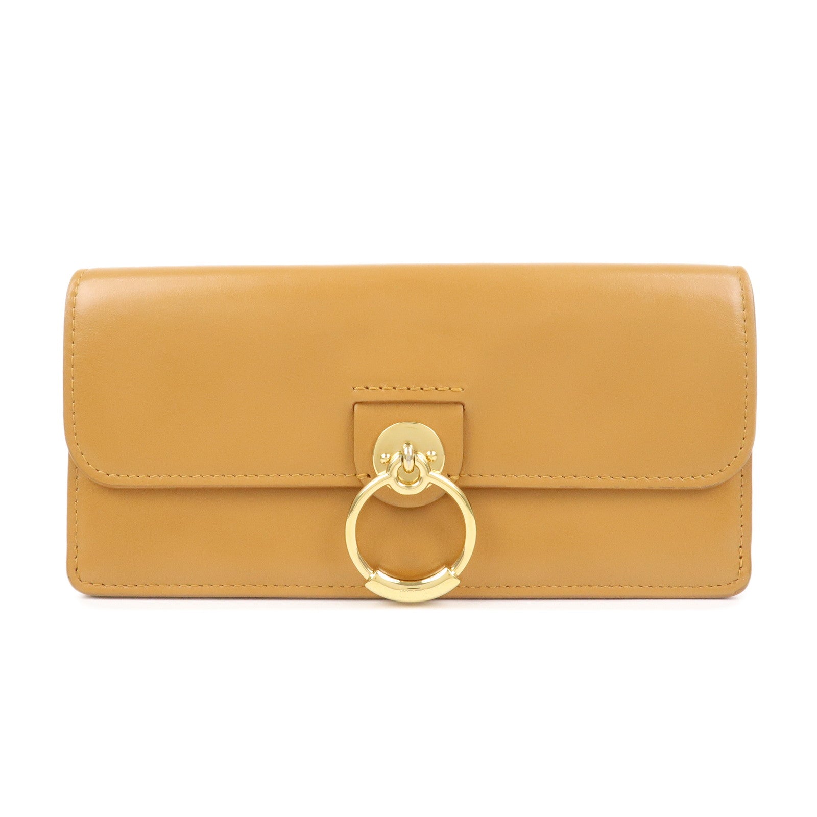 Chloe Leather Bi-hold Long Wallet Brown