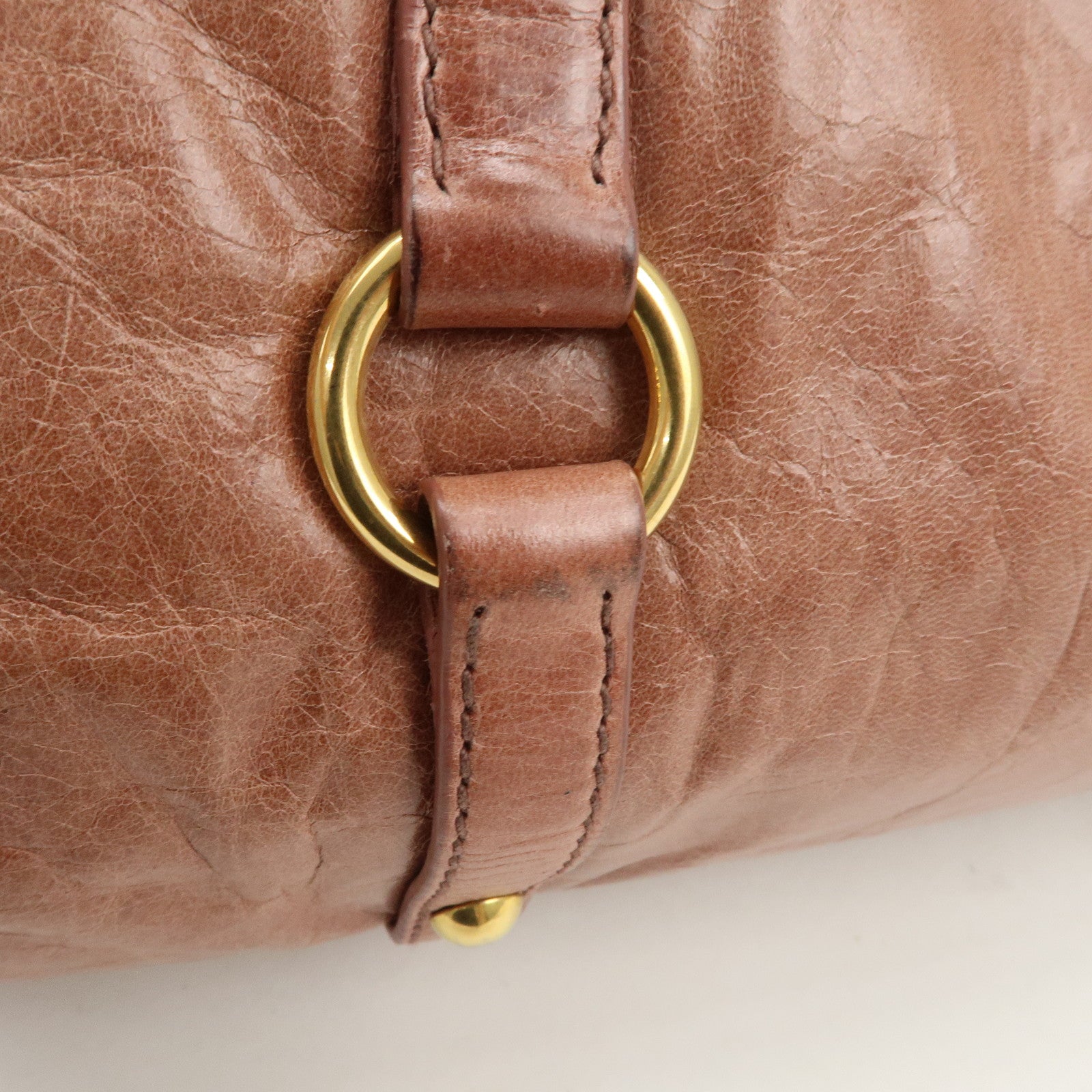 MIU MIU Logo Leather Ribbon 2Way Bag Shouler Bag Hand Bag RT0365