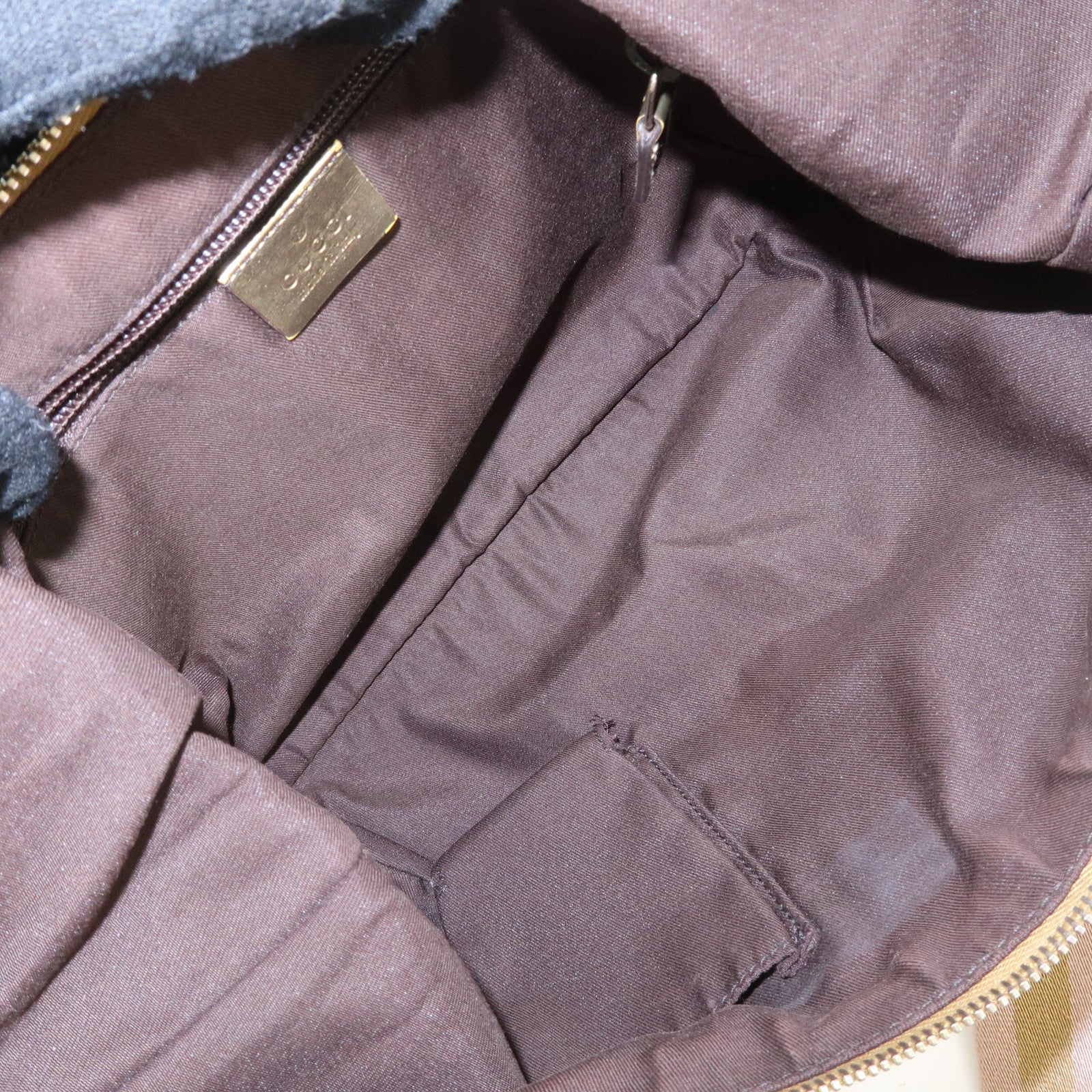 GUCCI GG Canvas Patent Leather Shoulder Bag Beige Gold 181092 Used