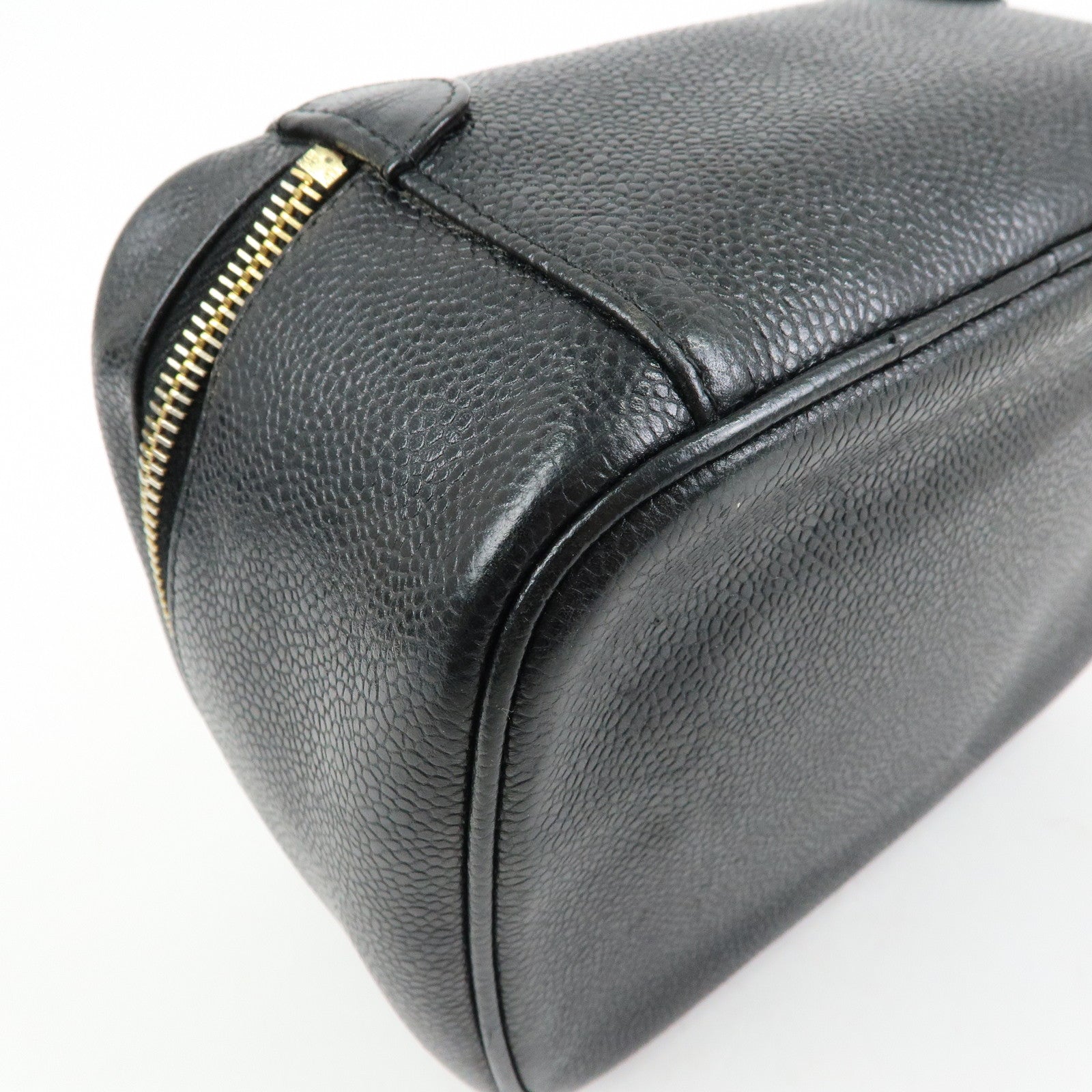 CHANEL COCO Mark Caviarskin Hand Bag Vanity Case Black A01997