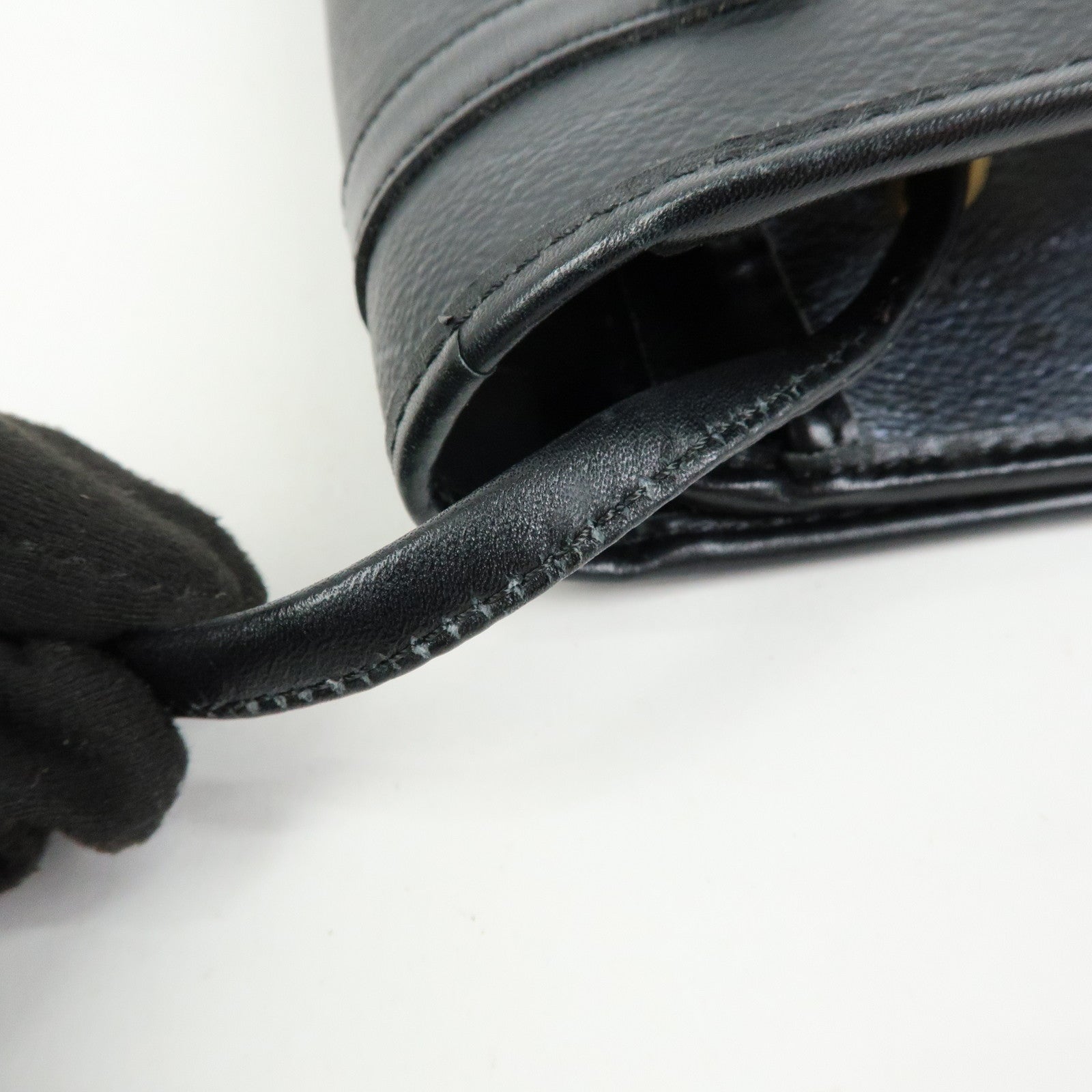 Christian Dior Honeycomb PVC Leather Shoulder Crossbody Bag Black