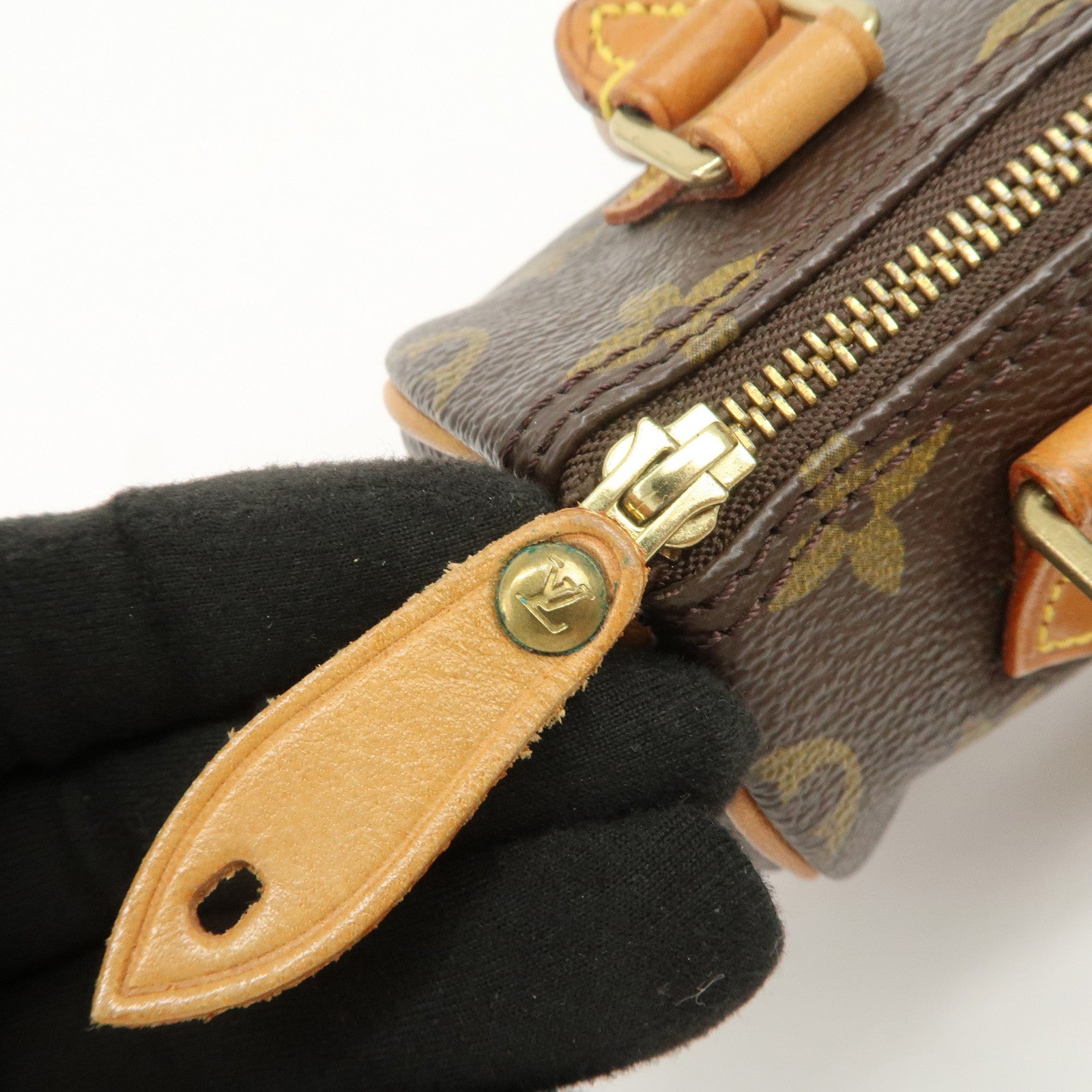 Louis Vuitton Monogram Mini Speedy Hand Bag Boston Bag Brown M41534