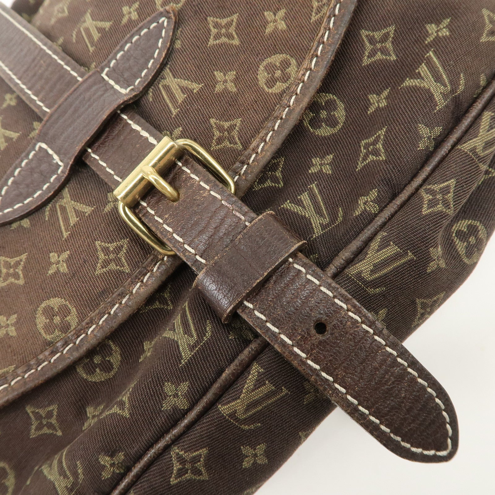 Louis Vuitton Monogram Mini Saumur 30 Hand Bag Brown Canvas M95227 Used