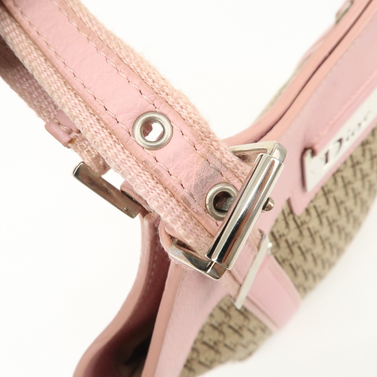 Christian Dior Trotter Street Chic Canvas Tote Bag Beige Pink