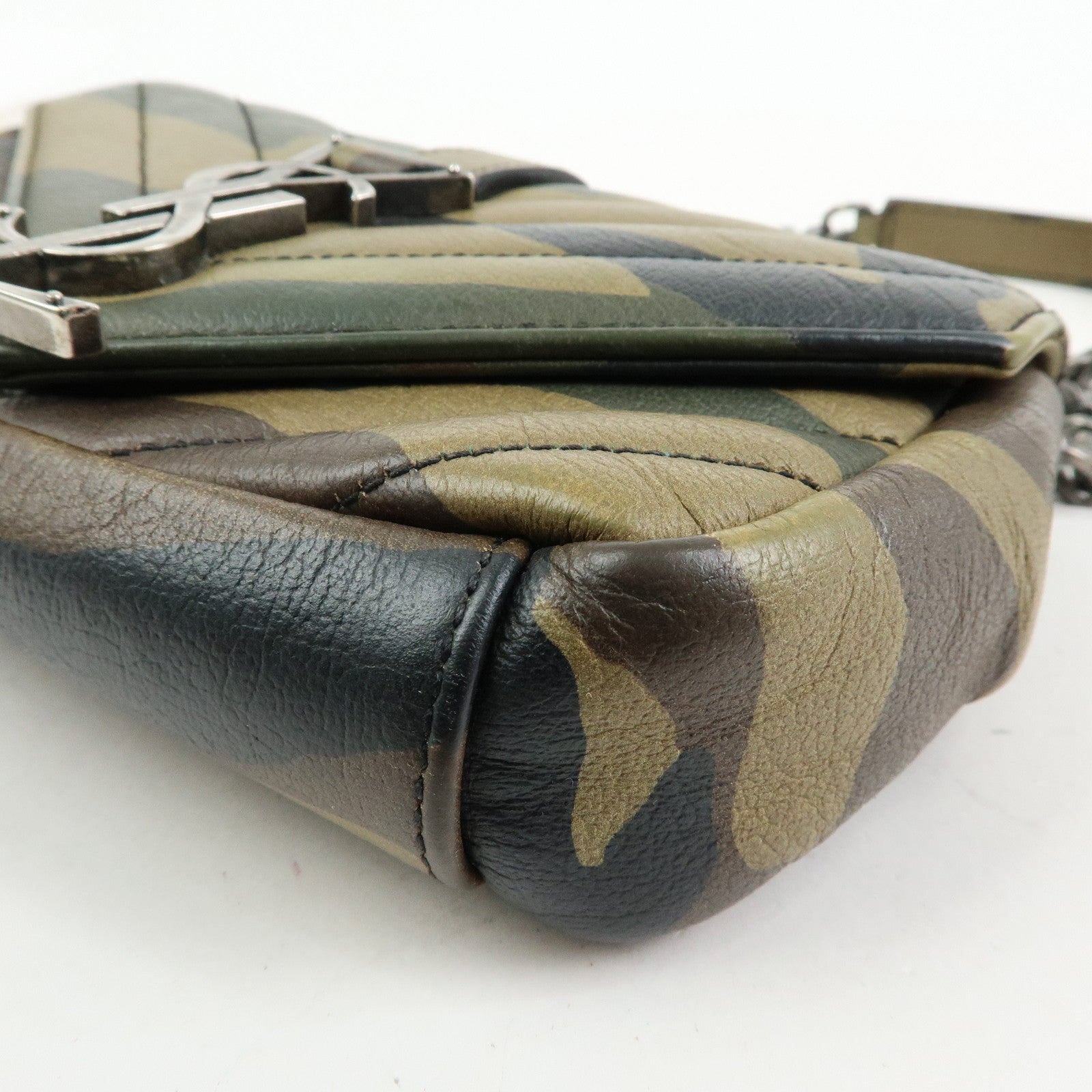 SAINT LAURENT PARIS College Mini Chain Shoulder Hand Bag Camouflage