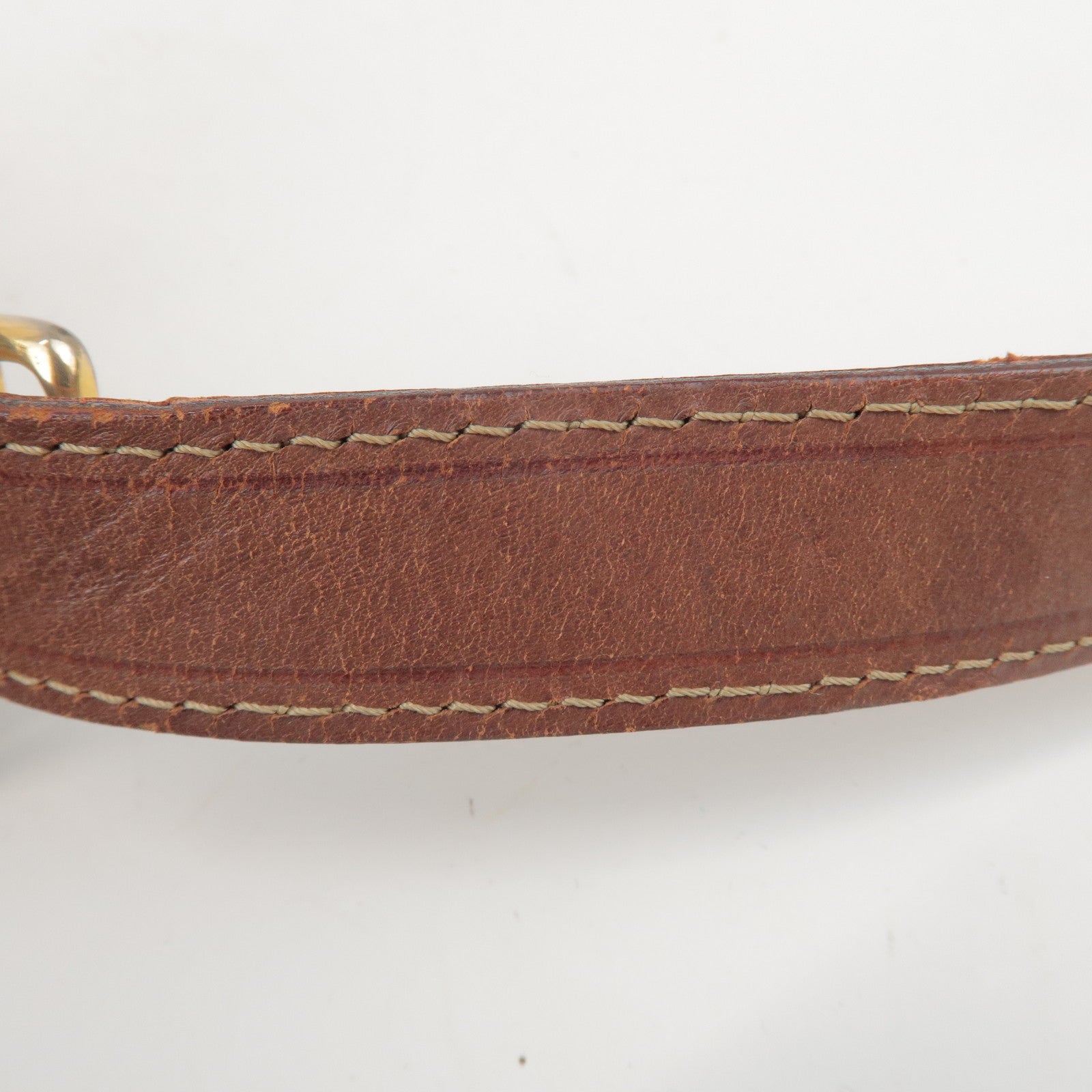 CELINE Macadam PVC Leather Shoulder Bag Beige Brown