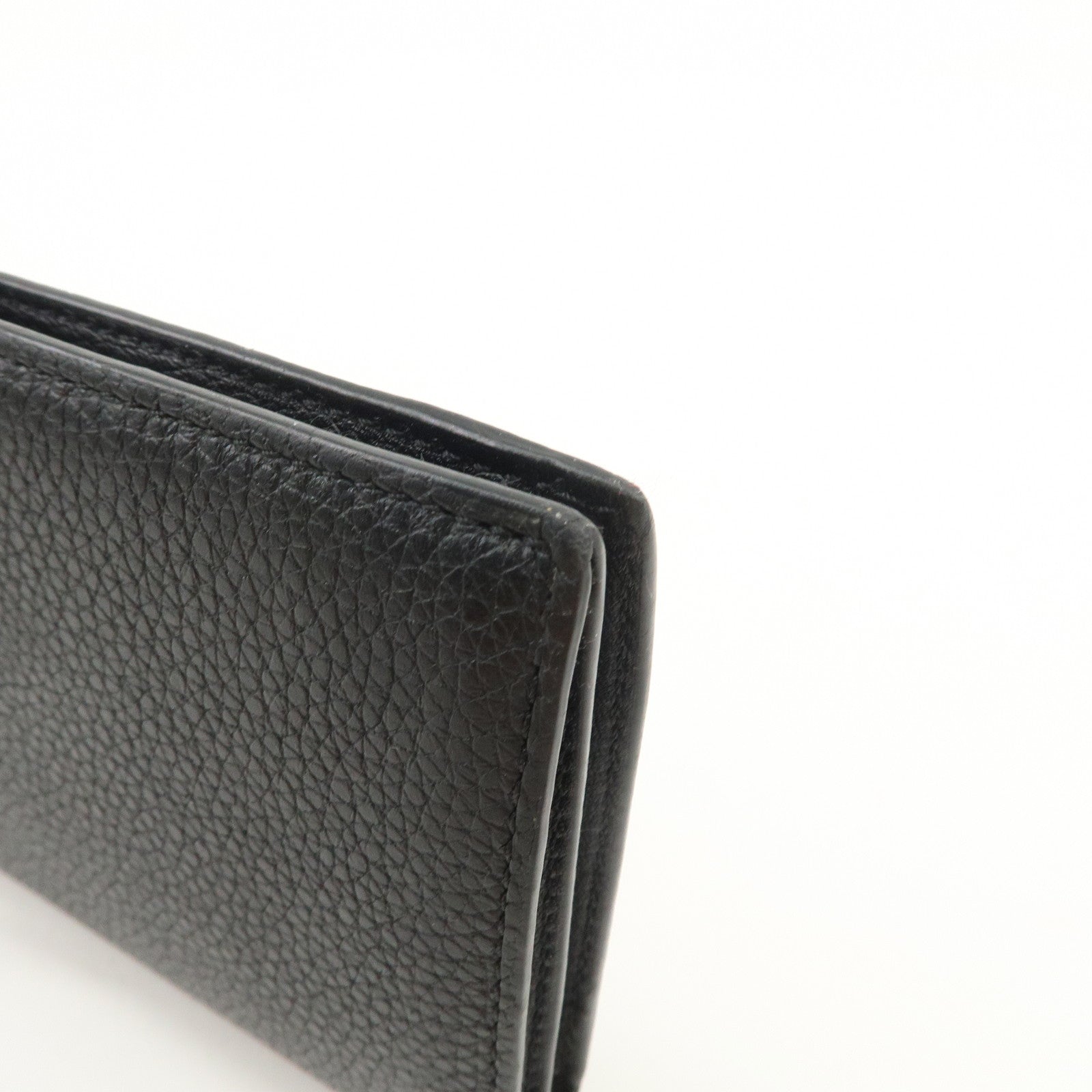 LOEWE Logo Leather Bi-fold Long Wallet Black 062047