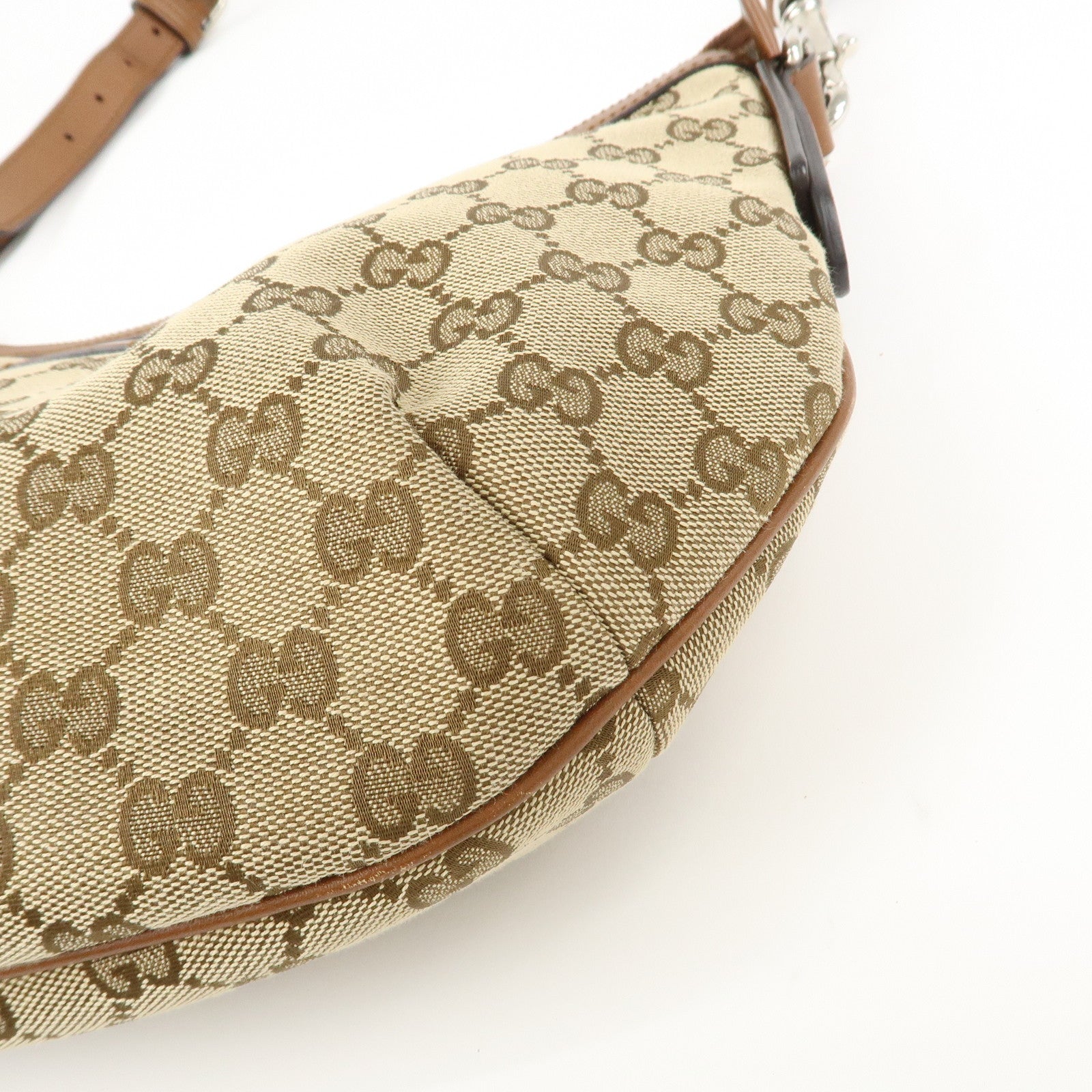 GUCCI Sherry GG Canvas Leather Shoulder Bag Beige Brown 353399