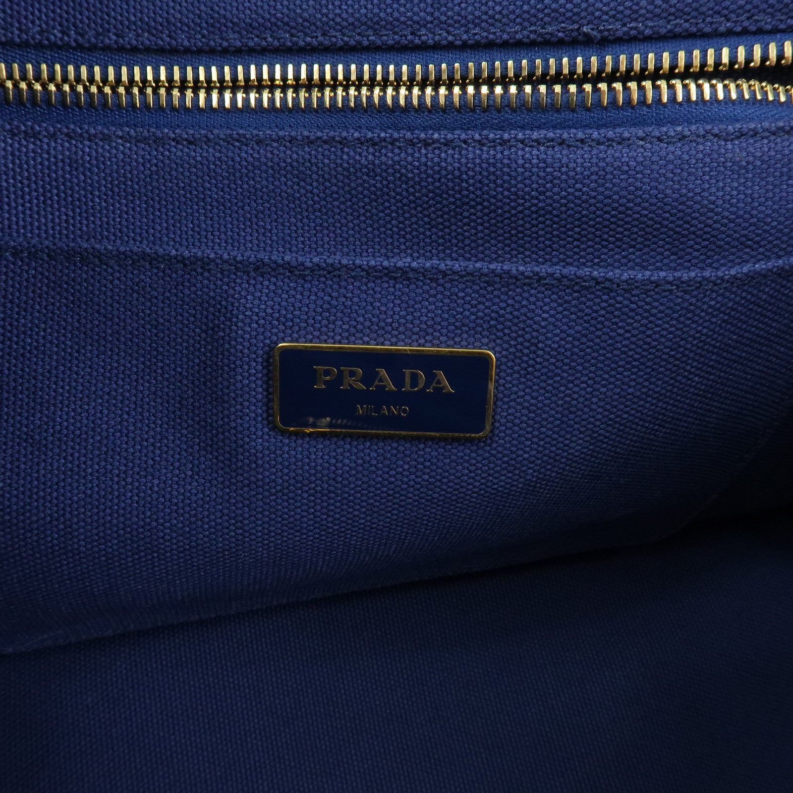 PRADA Triangle Logo Canapa 2Way Tote Bag Hand Bag Blue BN2642