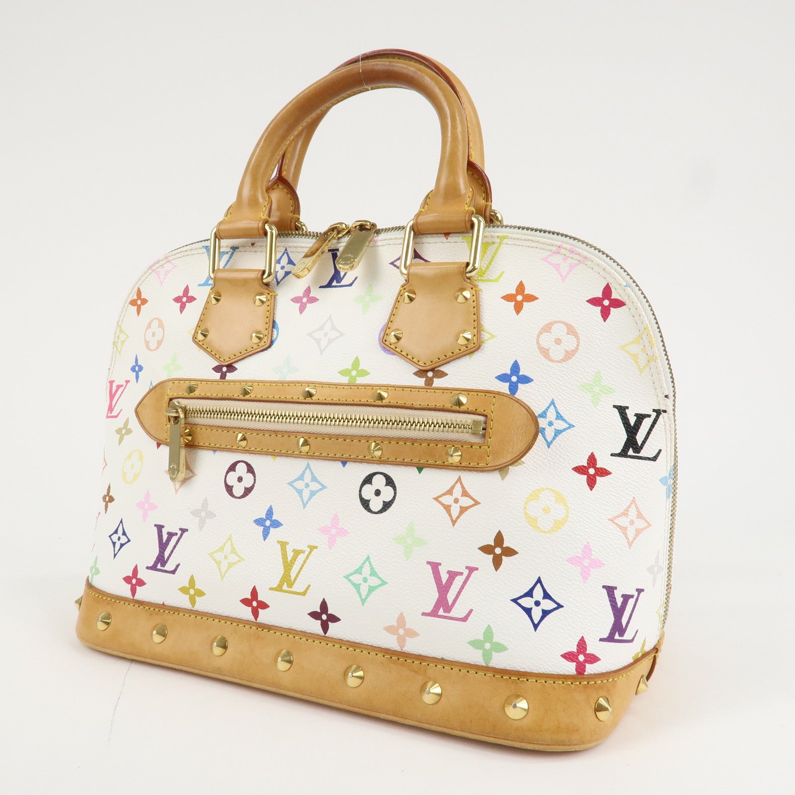 Louis Vuitton Monogram Multicolor Alma PM Hand Bag Blanc M92647 Used