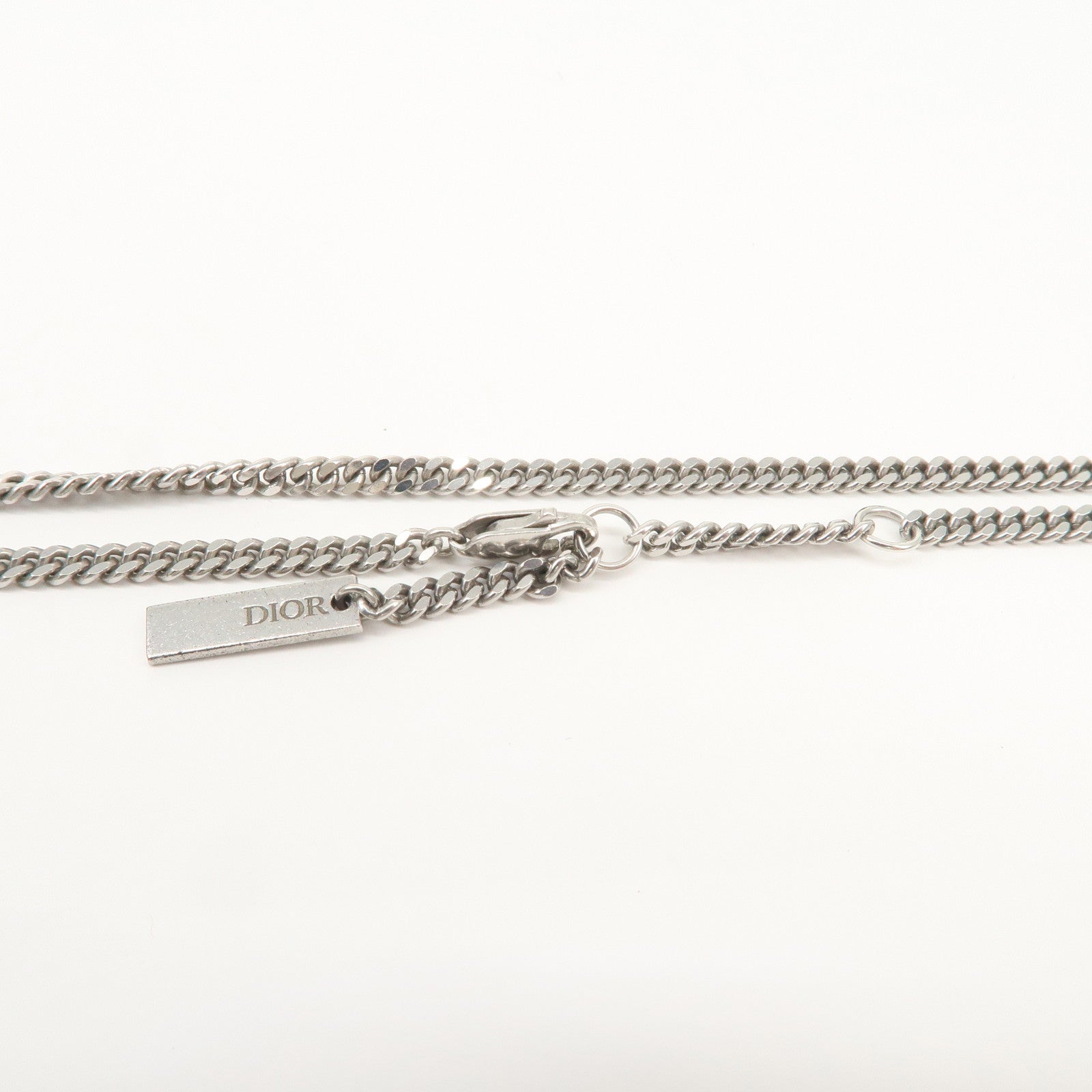 Christian Dior CD Logo Metal SV925 Necklace Silver