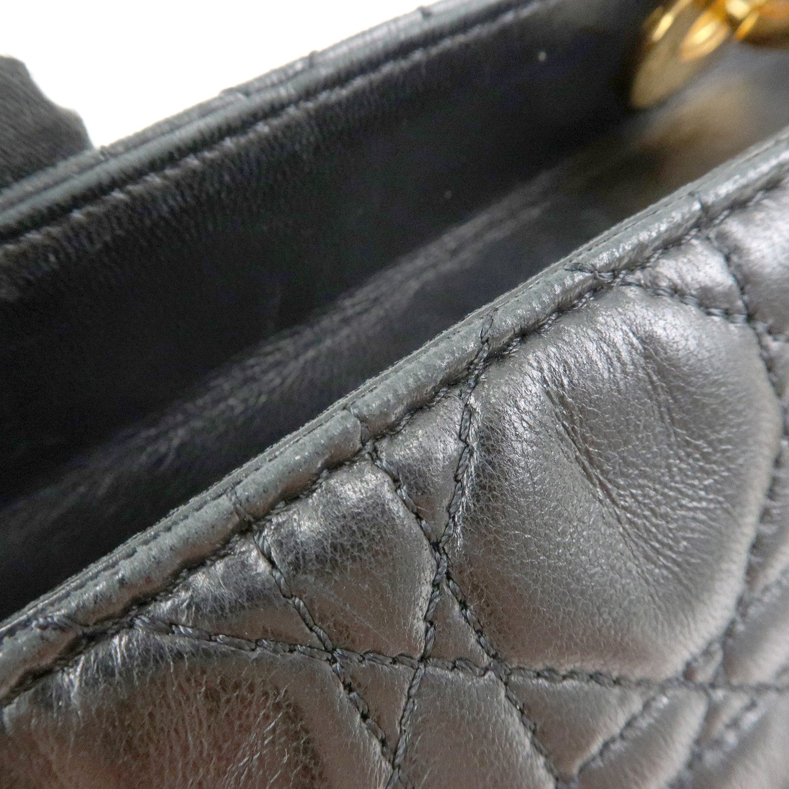 Christian Dior Lady Dior Leather 2Way Bag Hand Bag Black