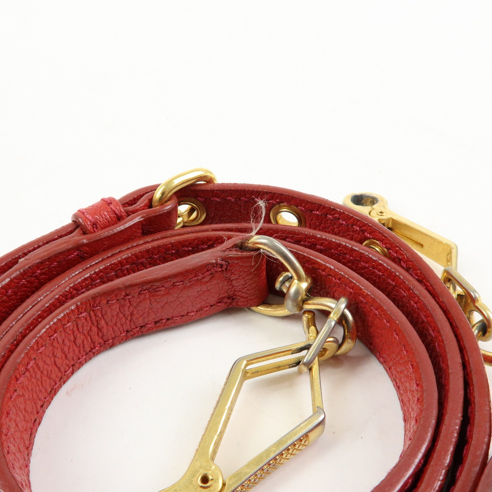 MIU MIU MADRAS Leather 2Way Bag Hand Bag Shoulder Bag Red