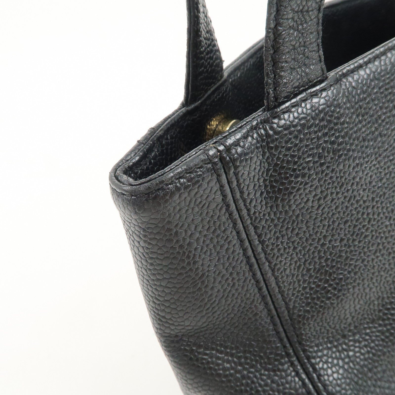 CHANEL COCO Mark Caviarskin Shoulder Bag Tote Bag Hand Bag Black