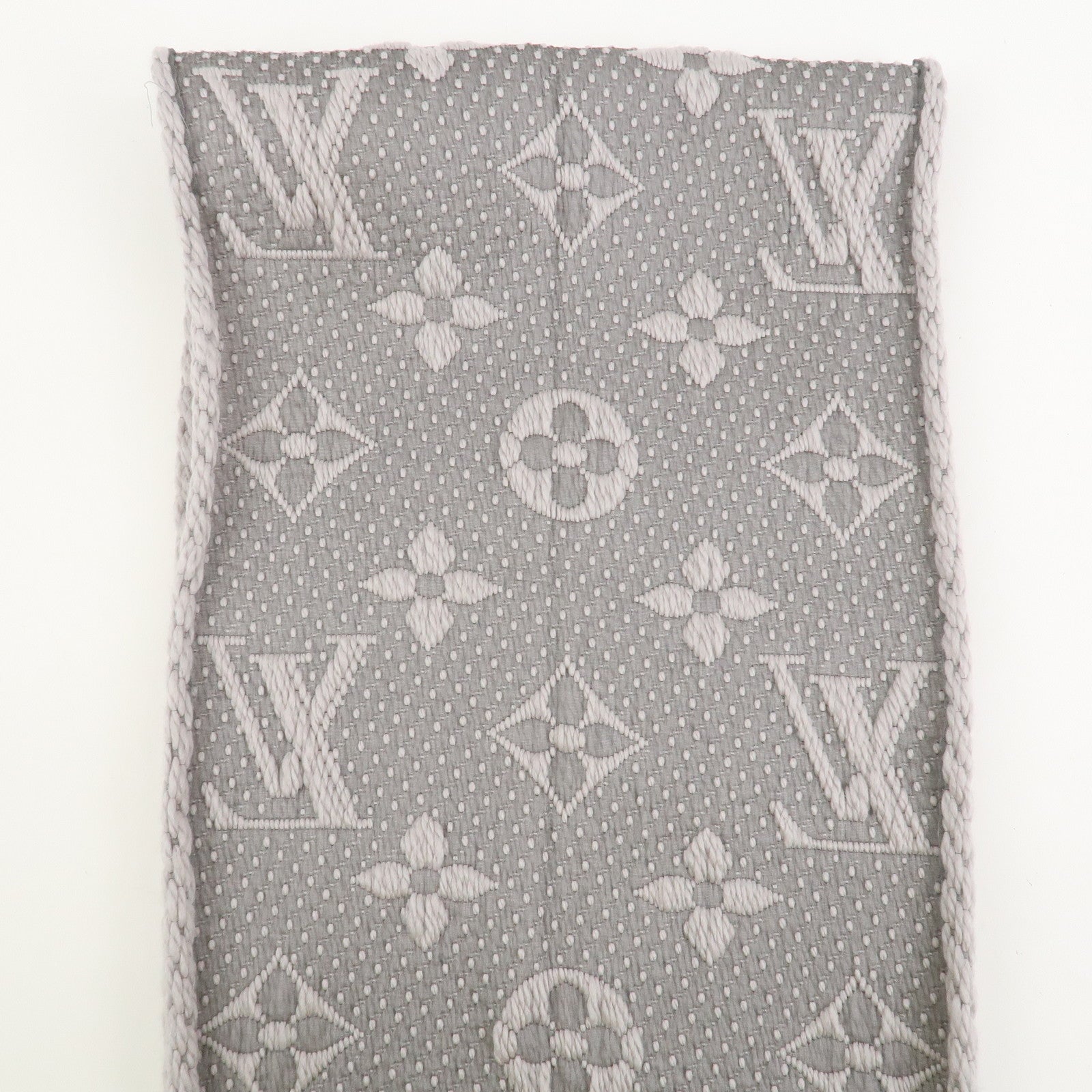 Louis Vuitton Monogram Escharp Logomania Scarf Gris Perle M74742