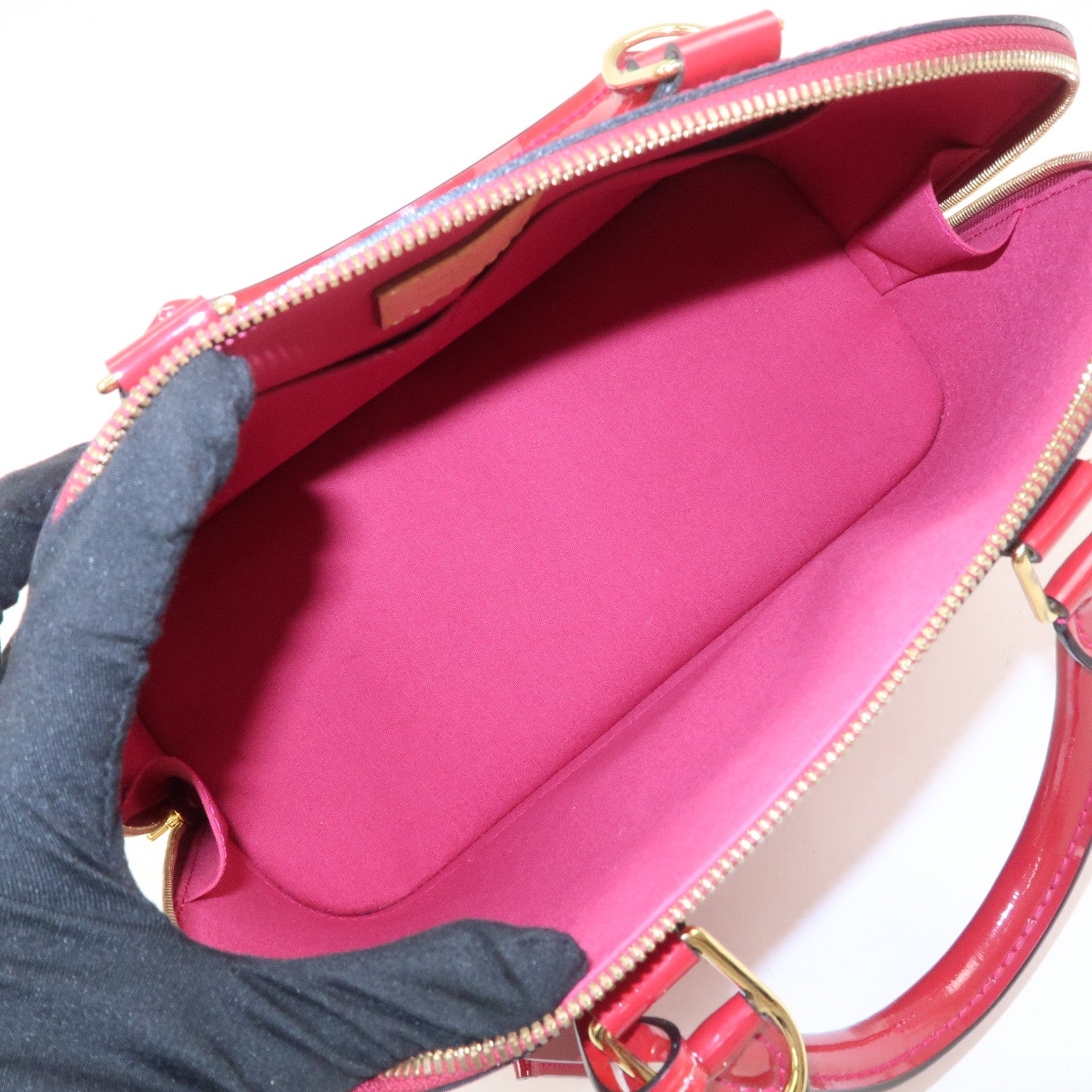 Louis Vuitton Monogram Vernis Alma PM Hand Bag Rose Indien M91770 Used