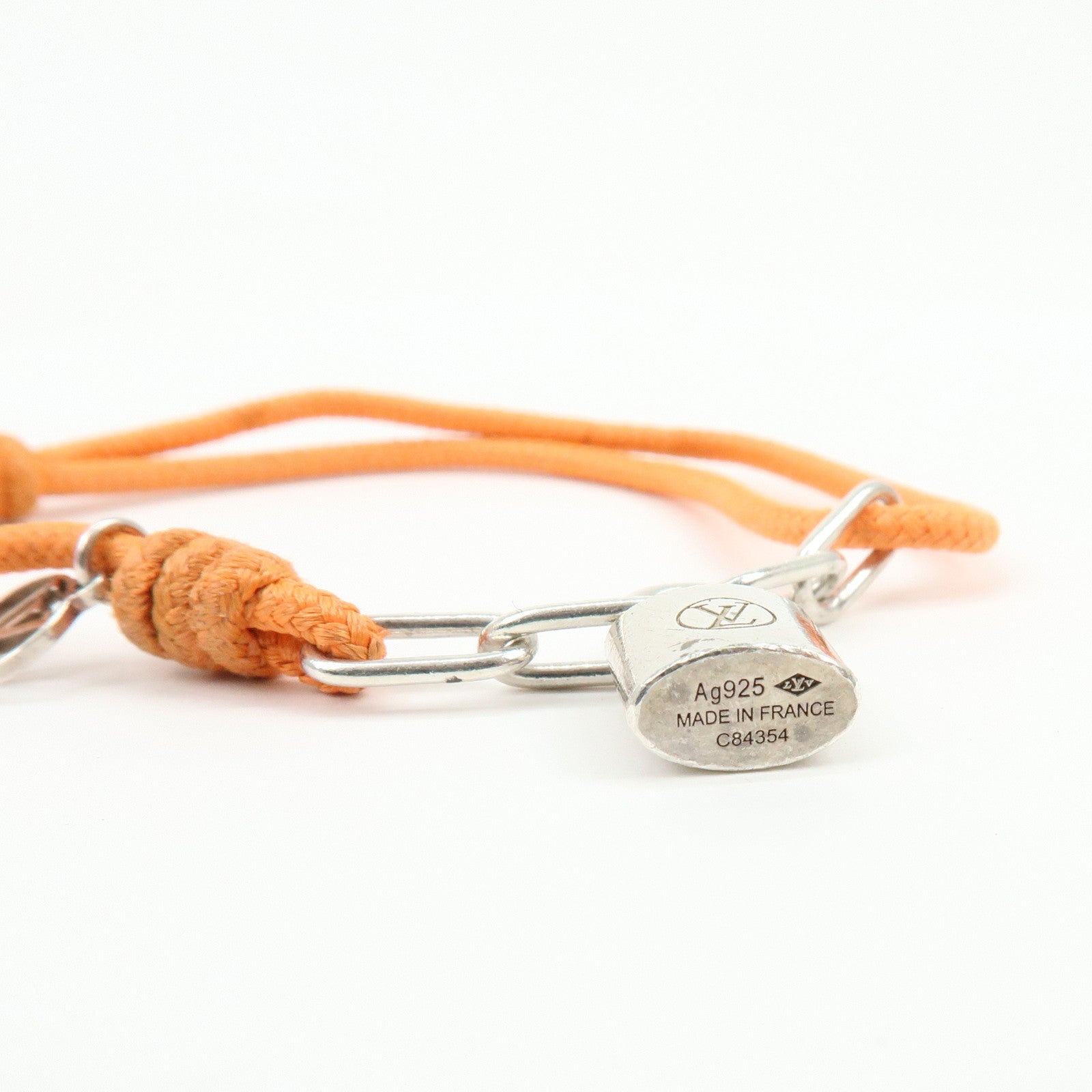Louis Vuitton Silver Lockit Virgil Abloh Bracelet Orange Q95865