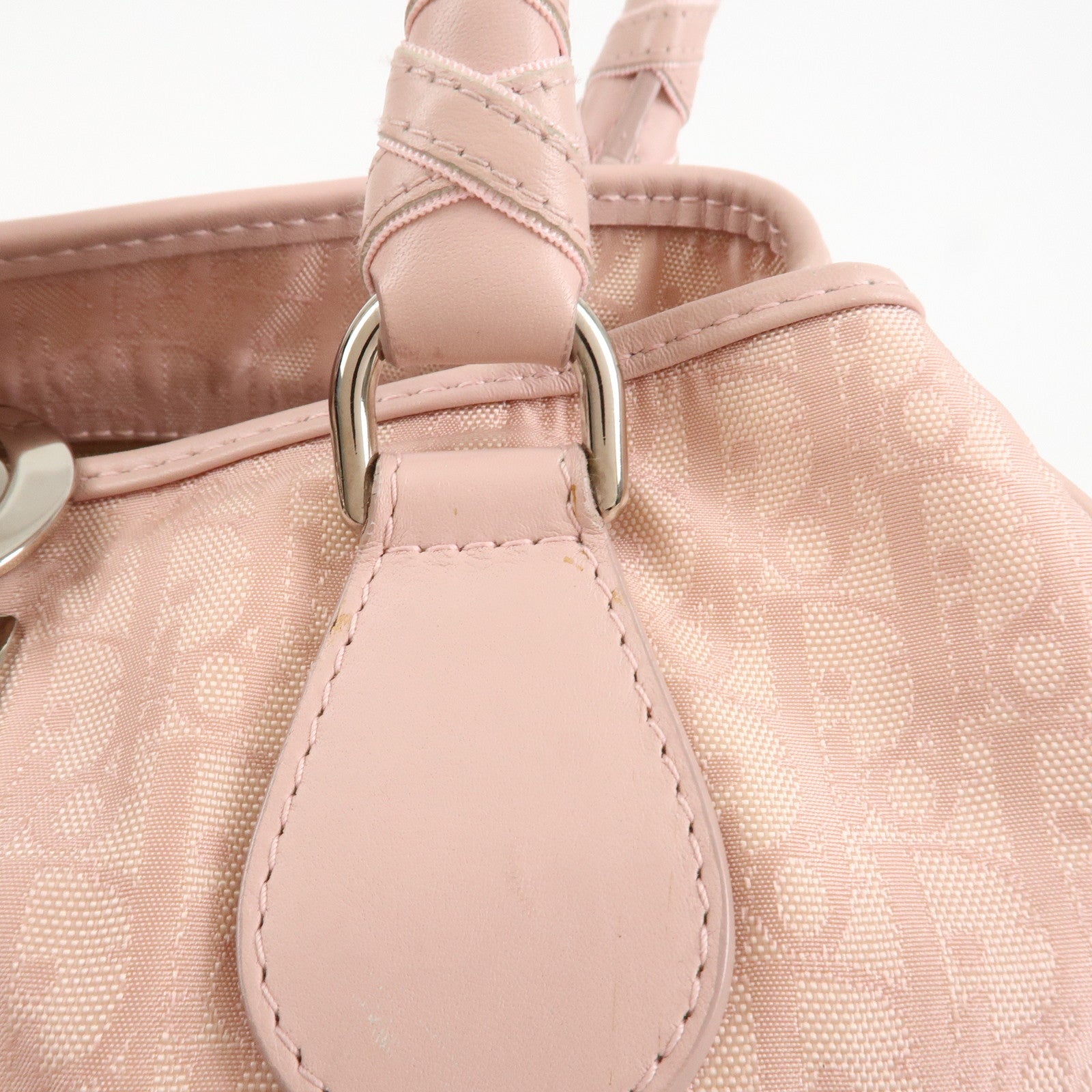Christian Dior Trotter Leather Nylon Hand Bag Shoulder Bag Pink Used