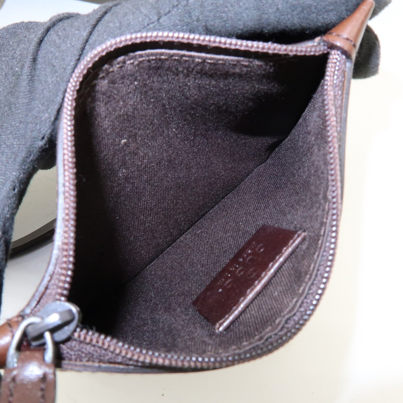 GUCCI GG Canvas Leather Shoulder Bag Tote Bag Brown 101919