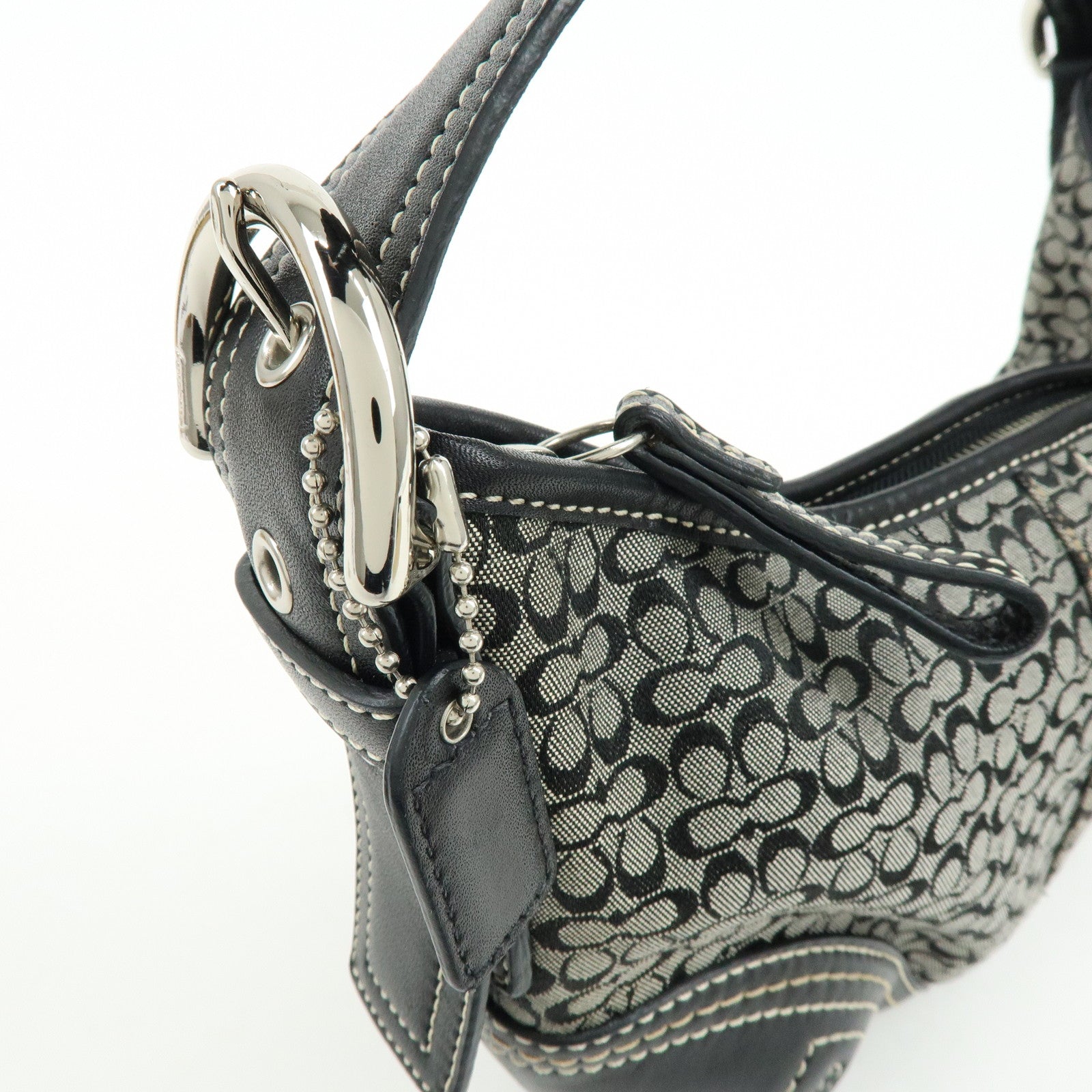 COACH Set of 2 Signature Canvas Leather Shoulder Bag Brown Black