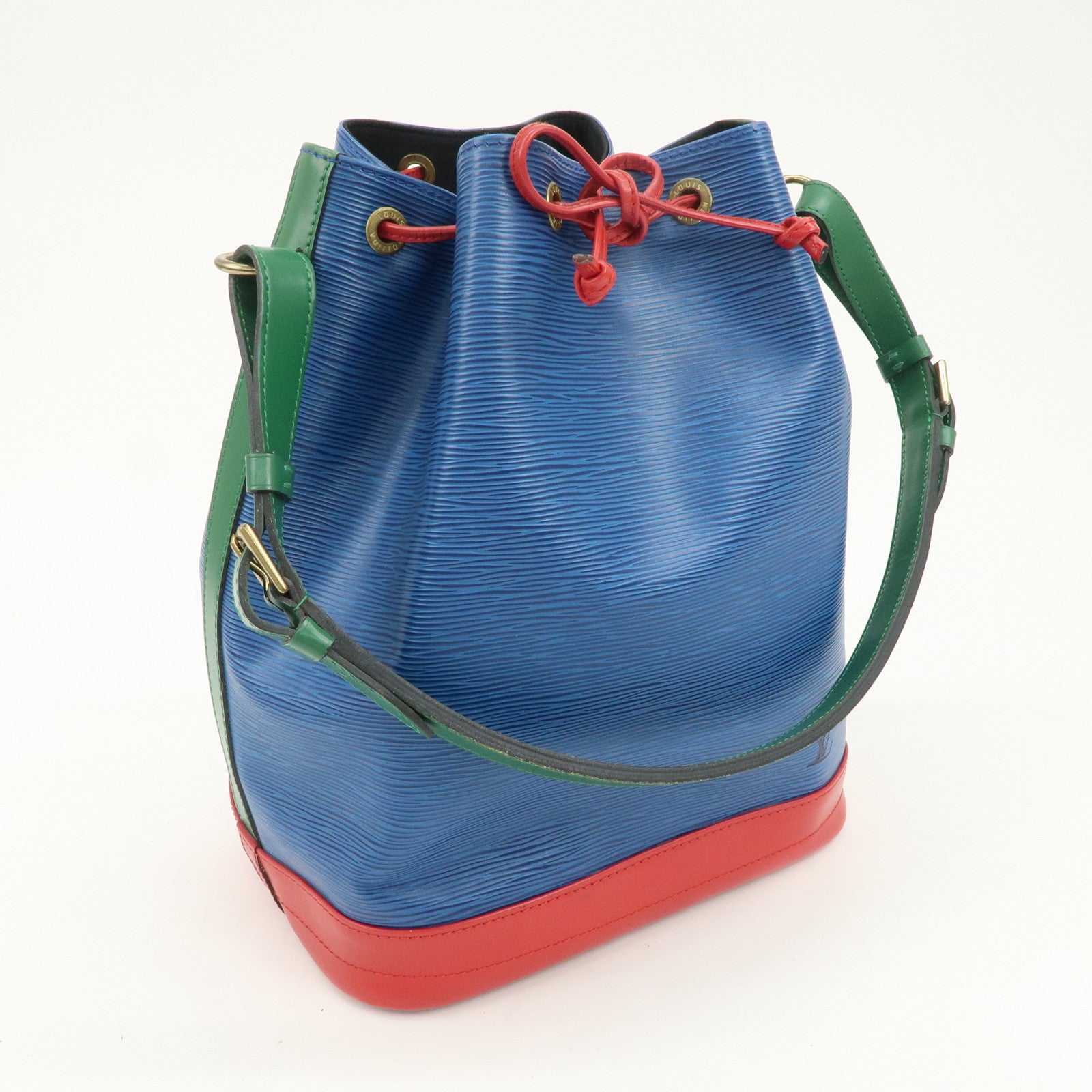 Louis Vuitton Epi Noe Tricolor Shoulder Bag Blue Green Red M44082